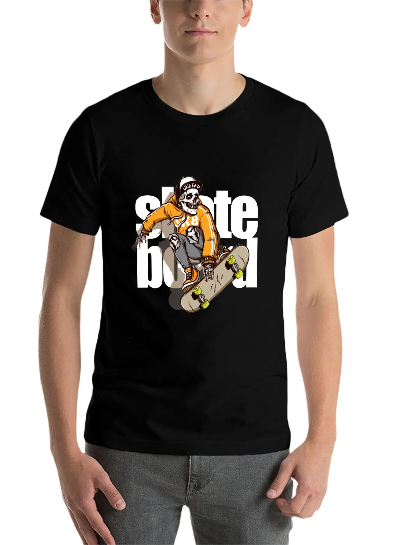 Skull Riding Skateboard 2 Essential Unisex Summer Tee – Soft Cotton Casual Fit