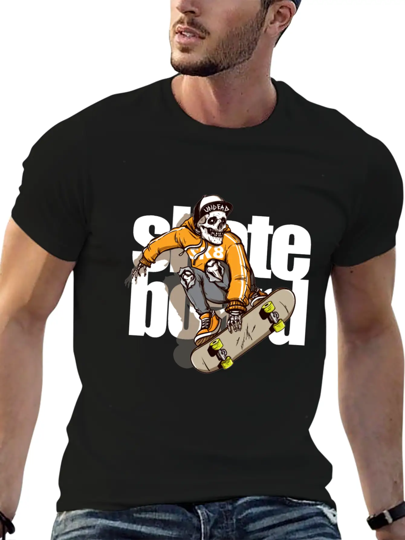 Skull Riding Skateboard 2 Essential Unisex Summer Tee – Soft Cotton Casual Fit