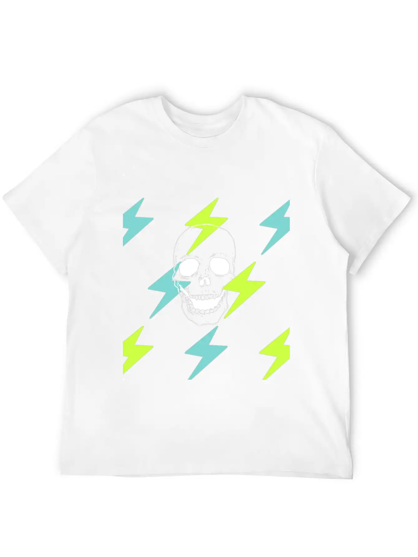 Skulls And Lightning Stylish Everyday T-Shirt – Unisex Basic Cotton Tee