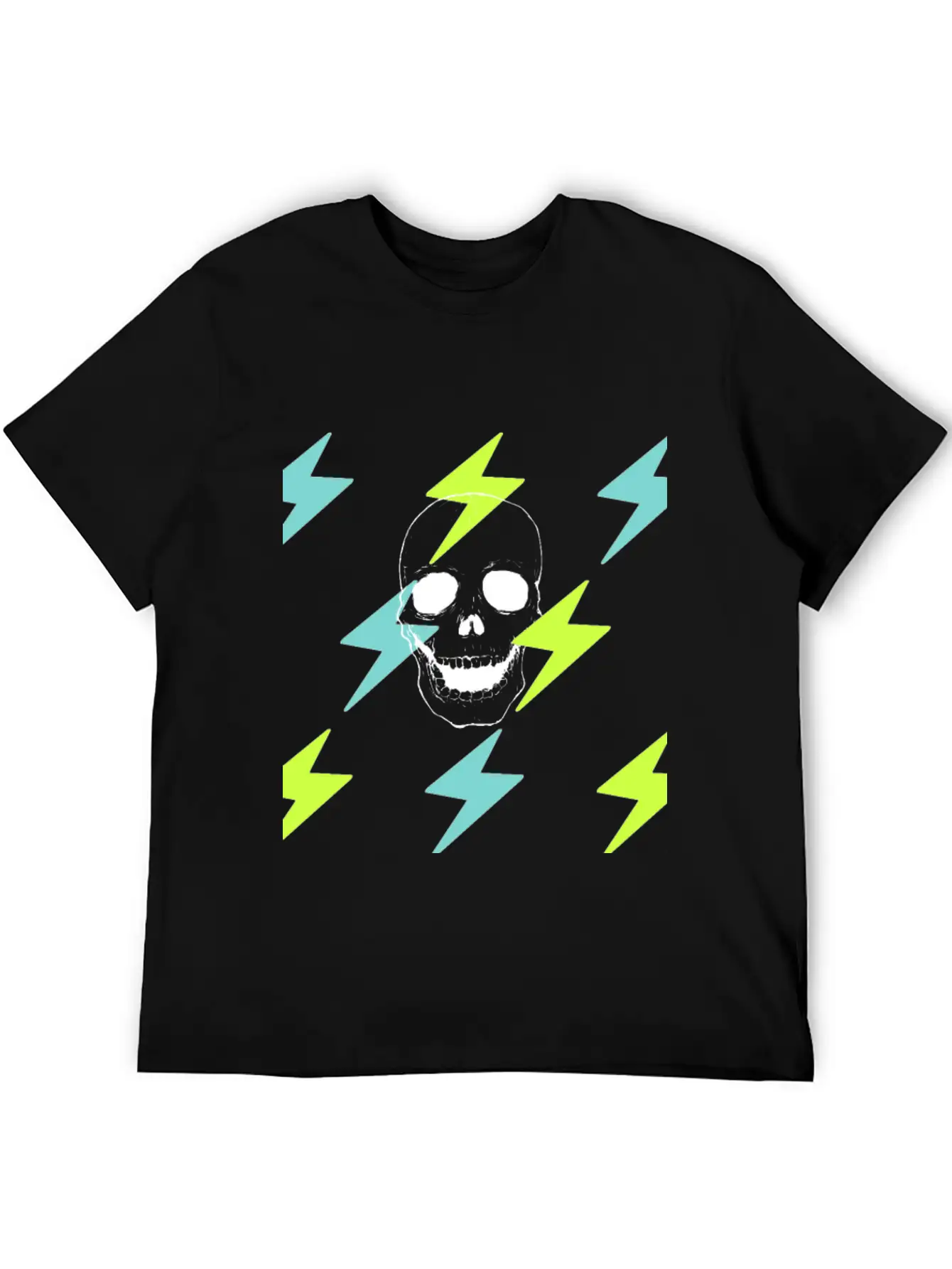 Skulls And Lightning Stylish Everyday T-Shirt – Unisex Basic Cotton Tee