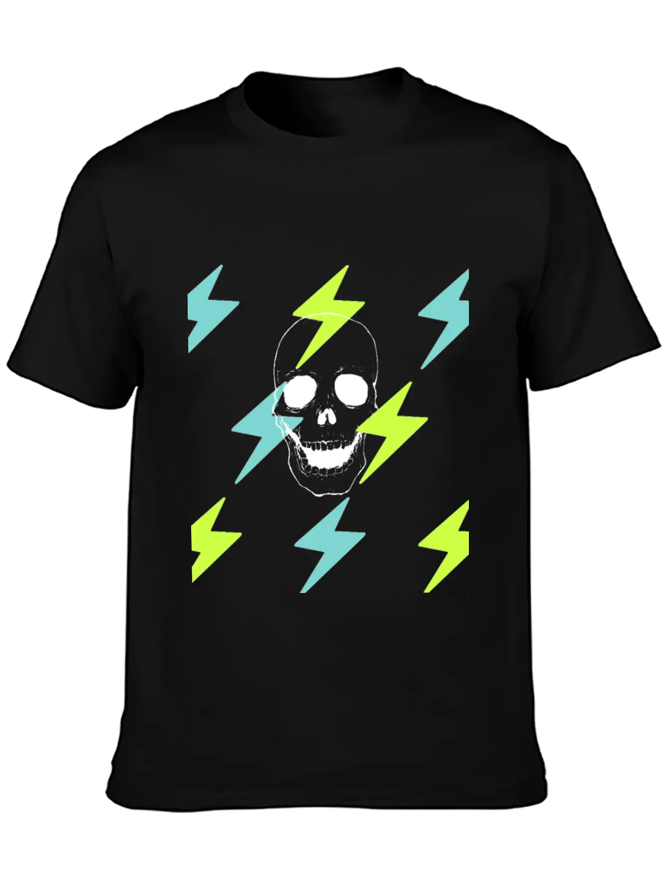 Skulls And Lightning Stylish Everyday T-Shirt – Unisex Basic Cotton Tee