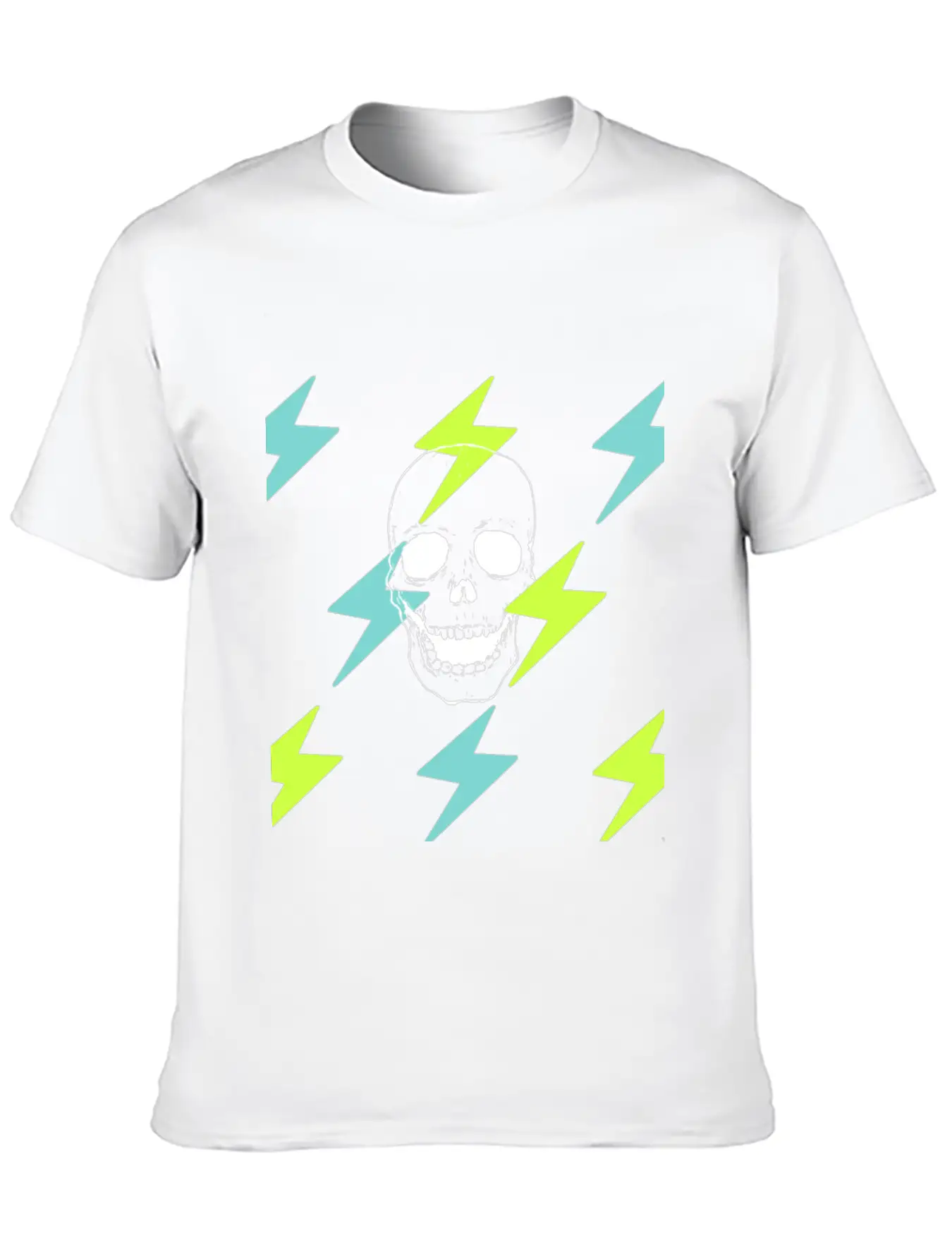 Skulls And Lightning Stylish Everyday T-Shirt – Unisex Basic Cotton Tee