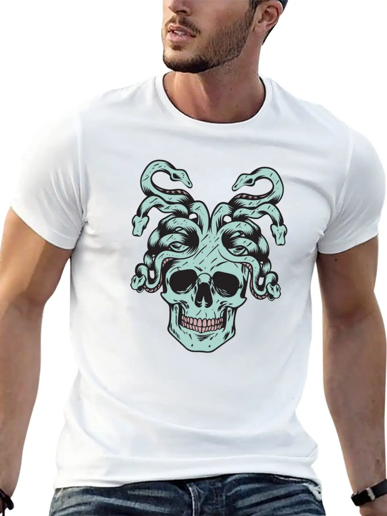 Skulls Character Comfortable Minimalist Graphic Tee – Summer Style Essential
