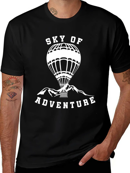 Sky Of Adventure Hot Air Balloon Unisex Short Sleeve Soft Cotton T-Shirt – Casual Everyday Wear