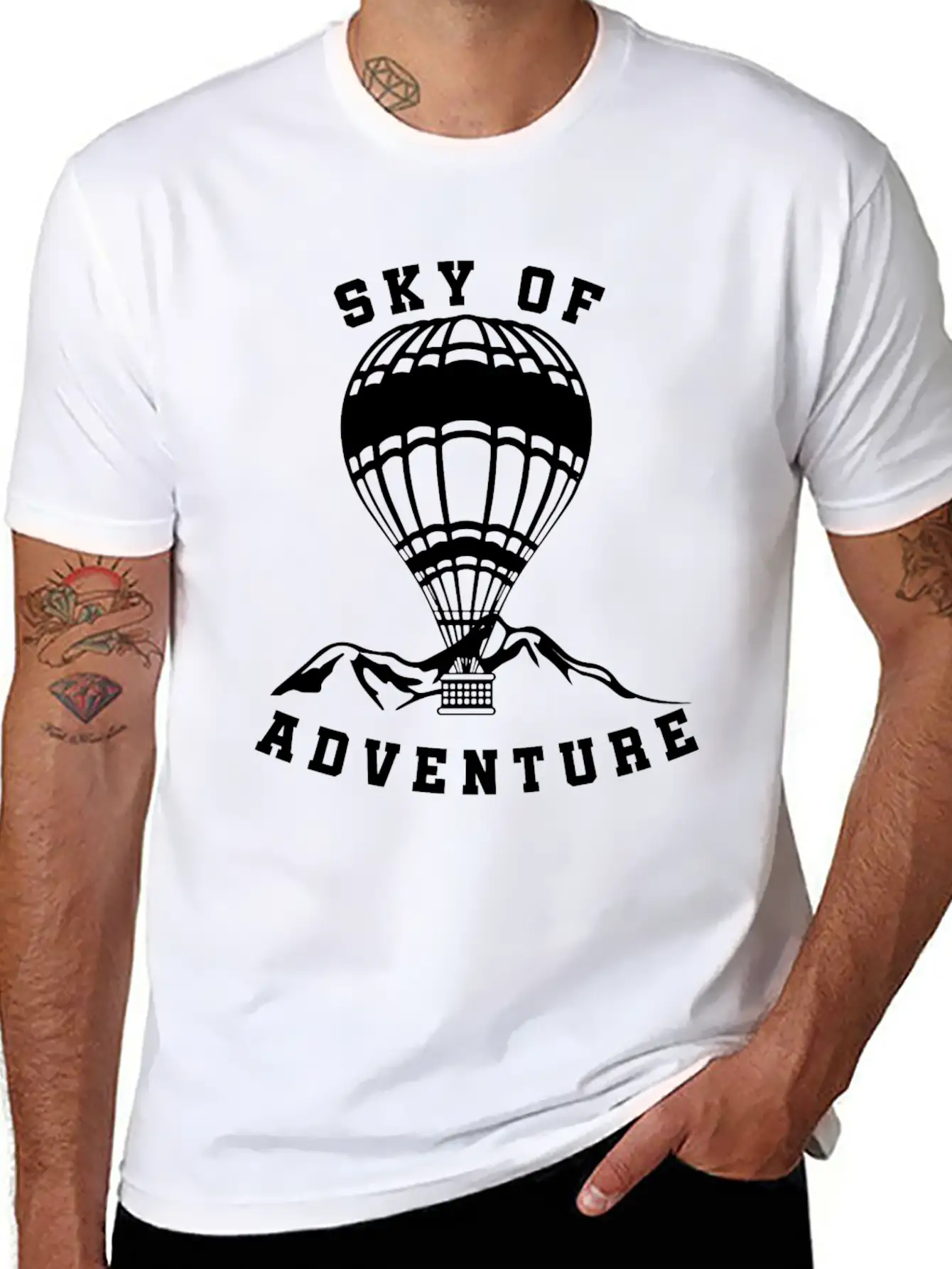 Sky Of Adventure Hot Air Balloon Unisex Short Sleeve Soft Cotton T-Shirt – Casual Everyday Wear