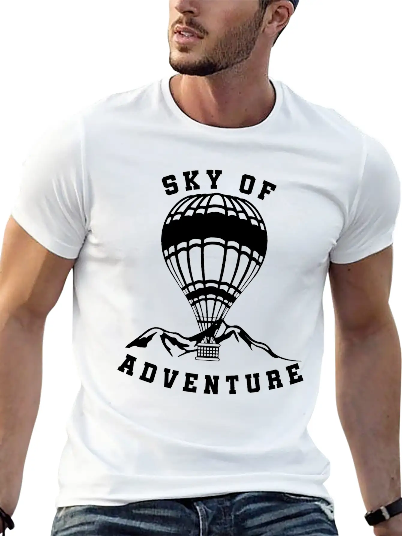 Sky Of Adventure Hot Air Balloon Unisex Short Sleeve Soft Cotton T-Shirt – Casual Everyday Wear