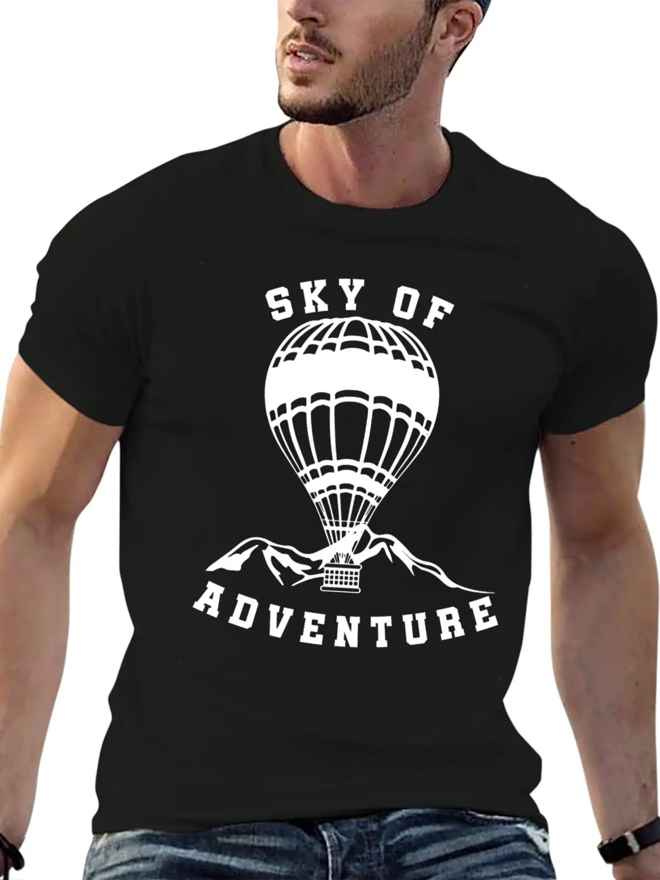 Sky Of Adventure Hot Air Balloon Unisex Short Sleeve Soft Cotton T-Shirt – Casual Everyday Wear