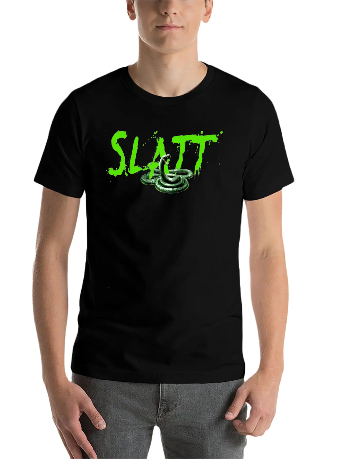 Slatt With Snake Slime Love All The Time Gift Tee Timeless Short Sleeve Tee – Comfy And Minimalist Design