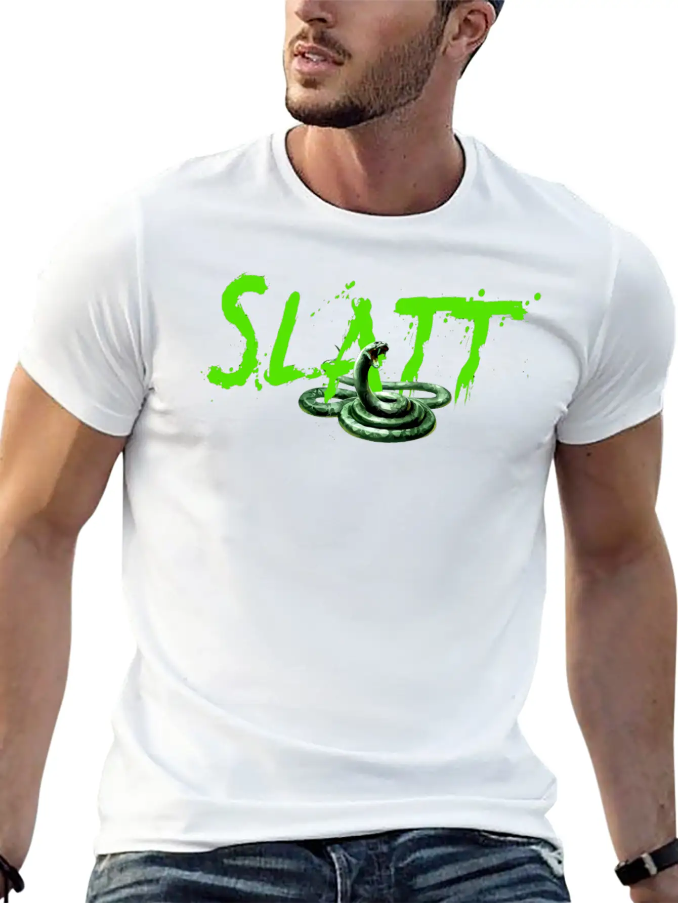 Slatt With Snake Slime Love All The Time Gift Tee Timeless Short Sleeve Tee – Comfy And Minimalist Design