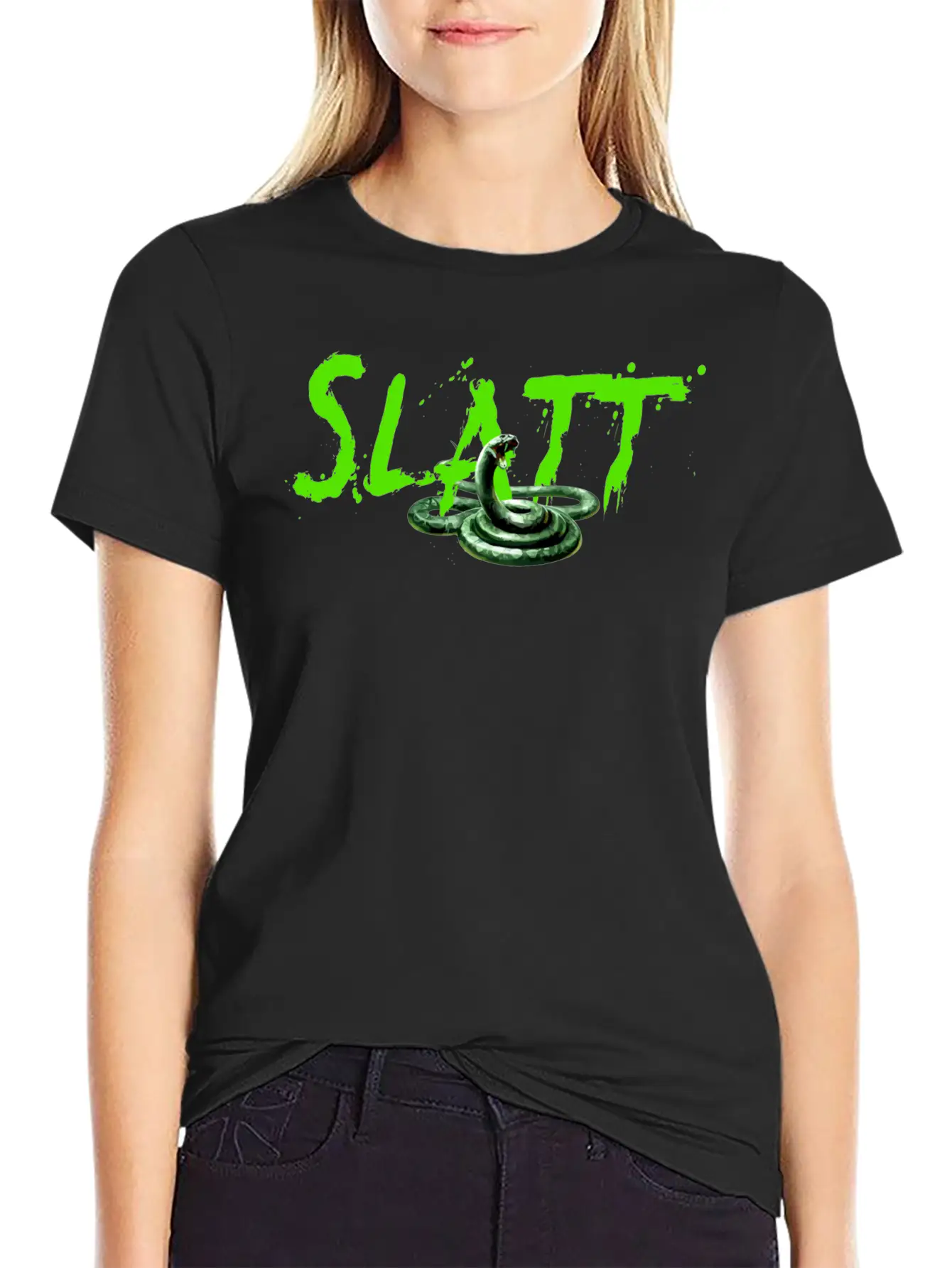 Slatt With Snake Slime Love All The Time Gift Tee Timeless Short Sleeve Tee – Comfy And Minimalist Design