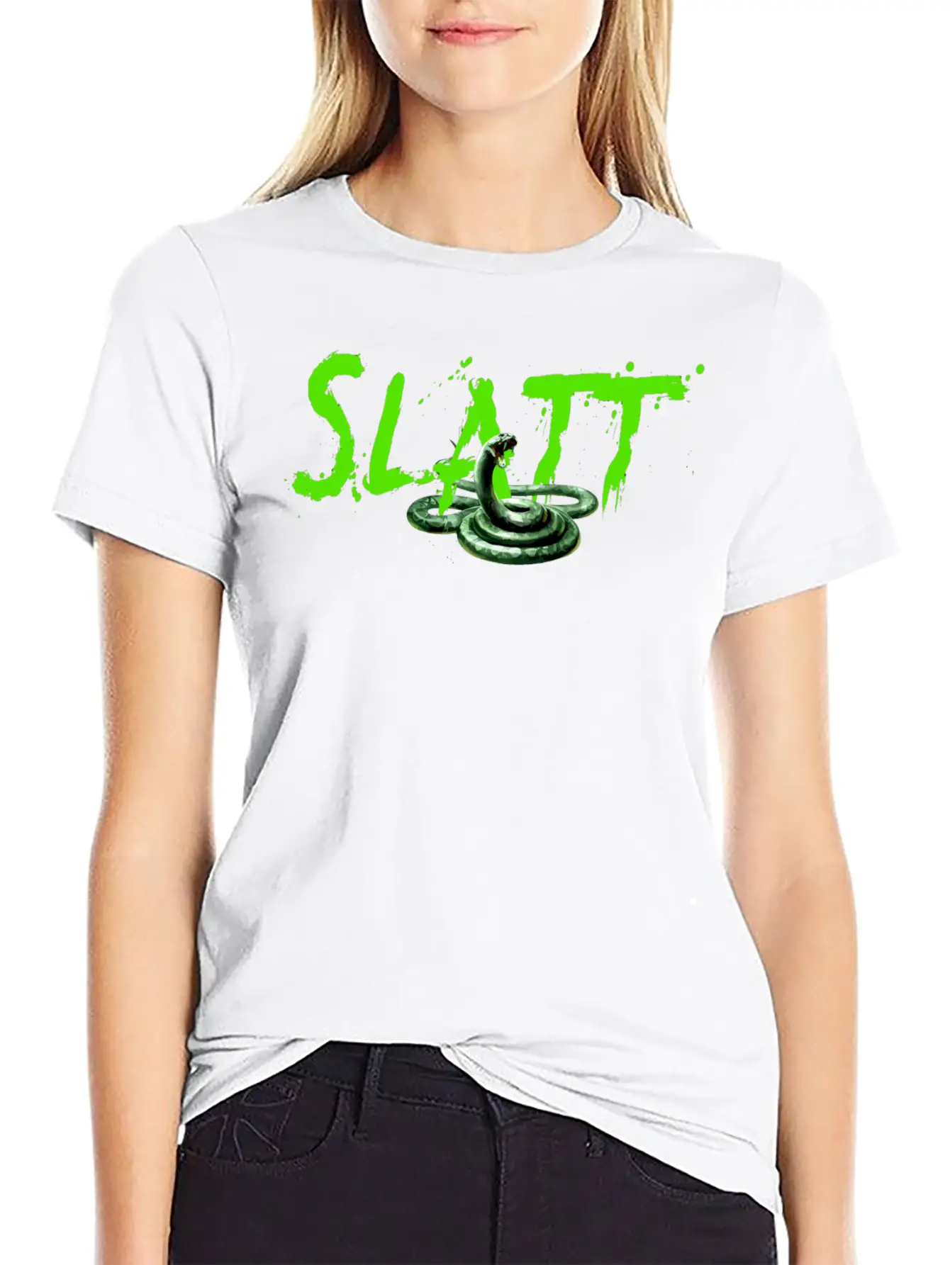 Slatt With Snake Slime Love All The Time Gift Tee Timeless Short Sleeve Tee – Comfy And Minimalist Design