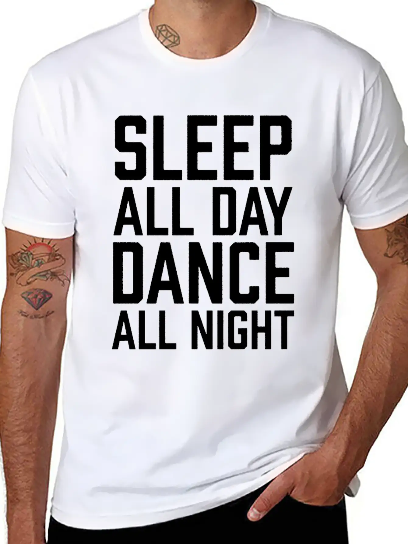 Sleep All Day Dance All Night Comfortable Minimalist Graphic Tee – Summer Style Essential
