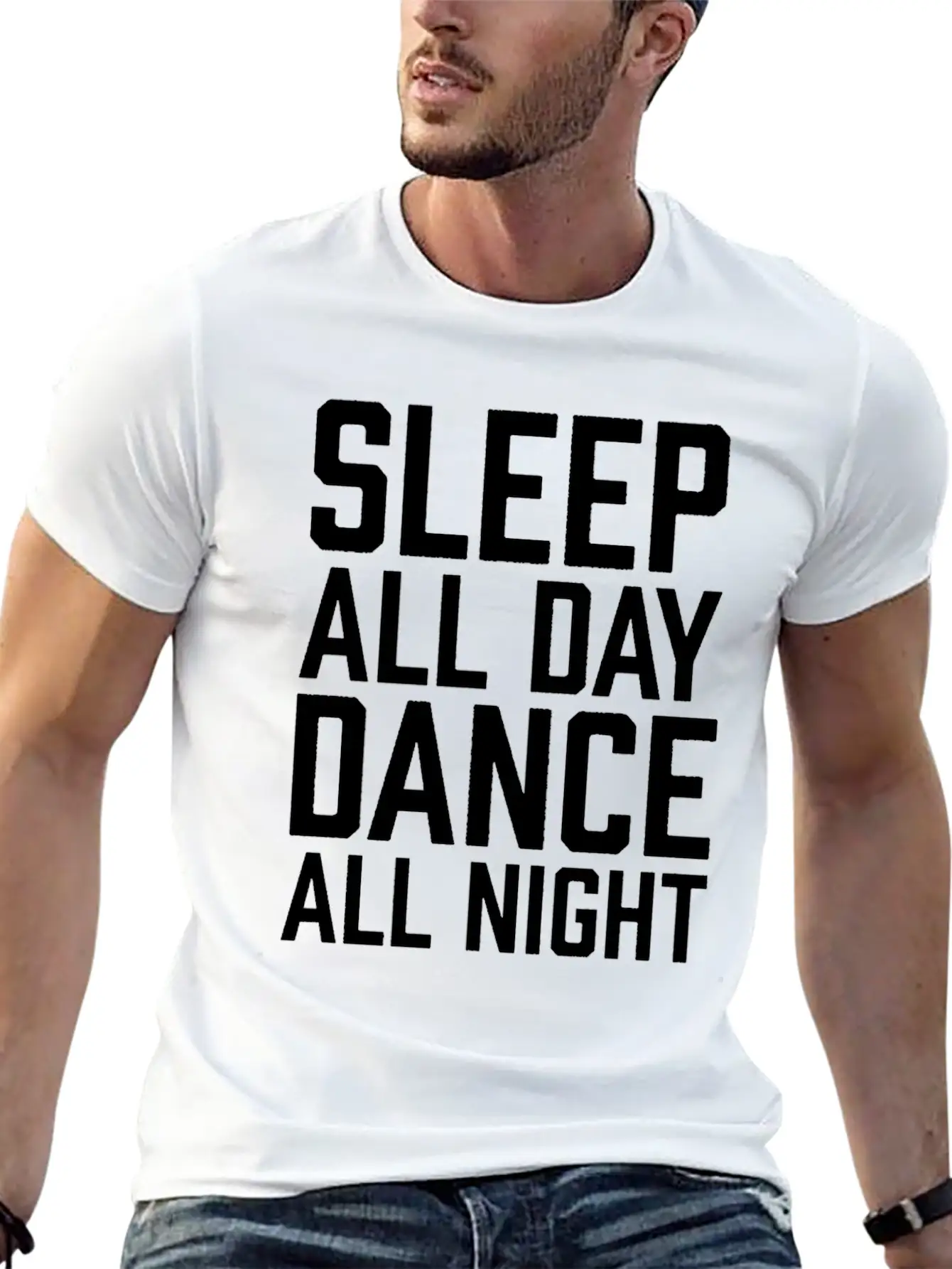 Sleep All Day Dance All Night Comfortable Minimalist Graphic Tee – Summer Style Essential