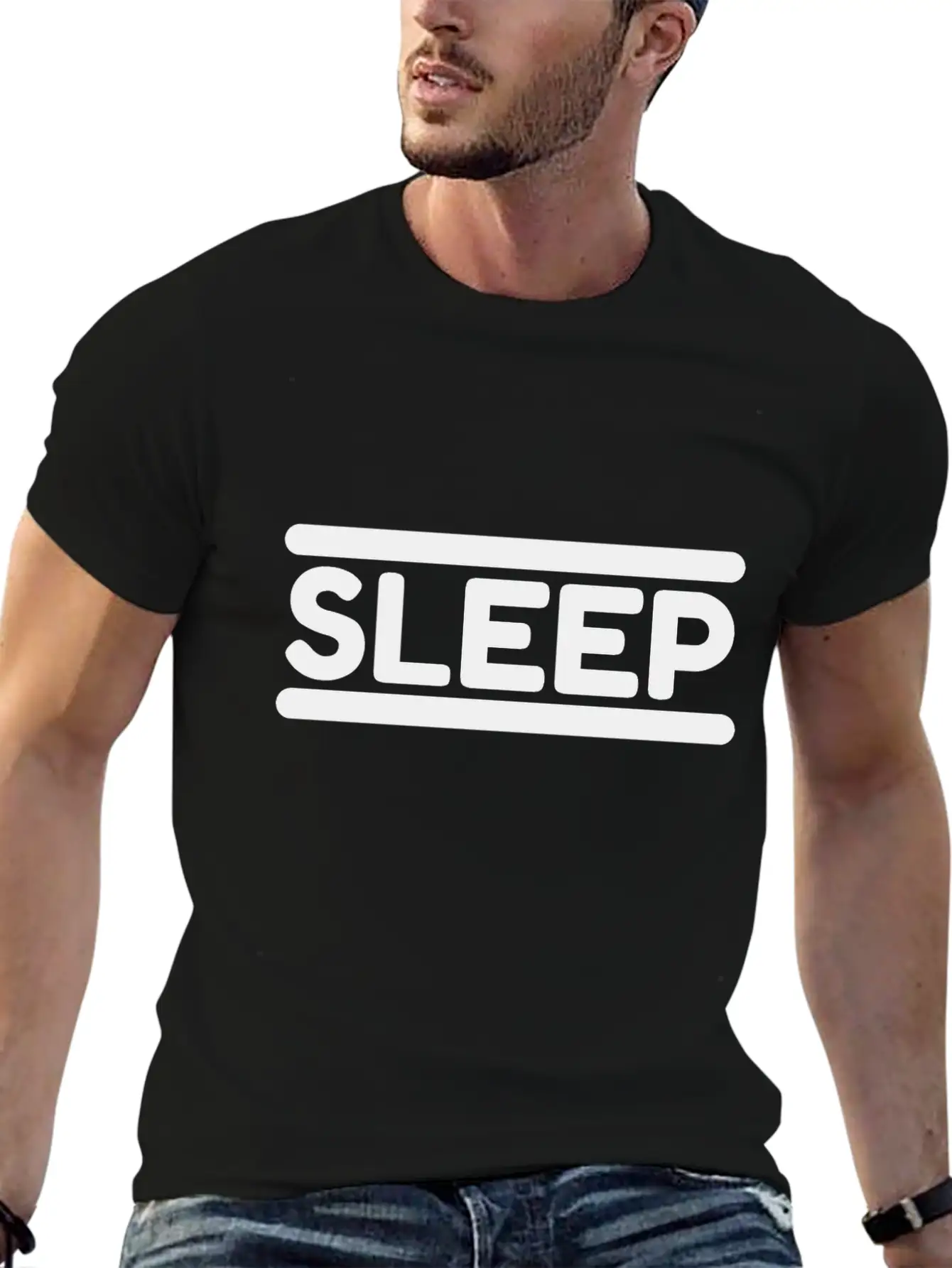 Sleep - Black Unisex Short Sleeve Soft Cotton T-Shirt – Casual Everyday Wear