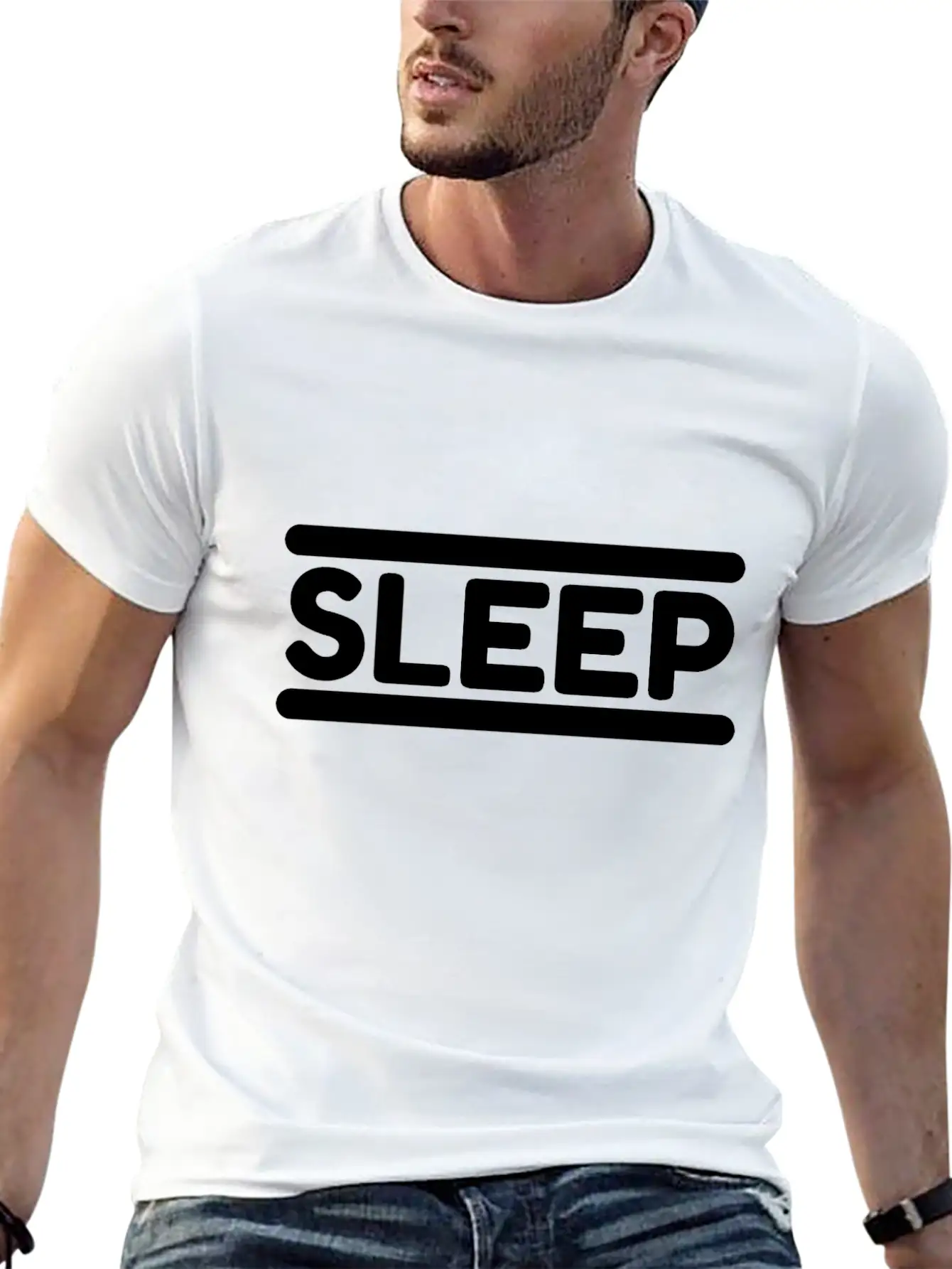 Sleep - Black Unisex Short Sleeve Soft Cotton T-Shirt – Casual Everyday Wear