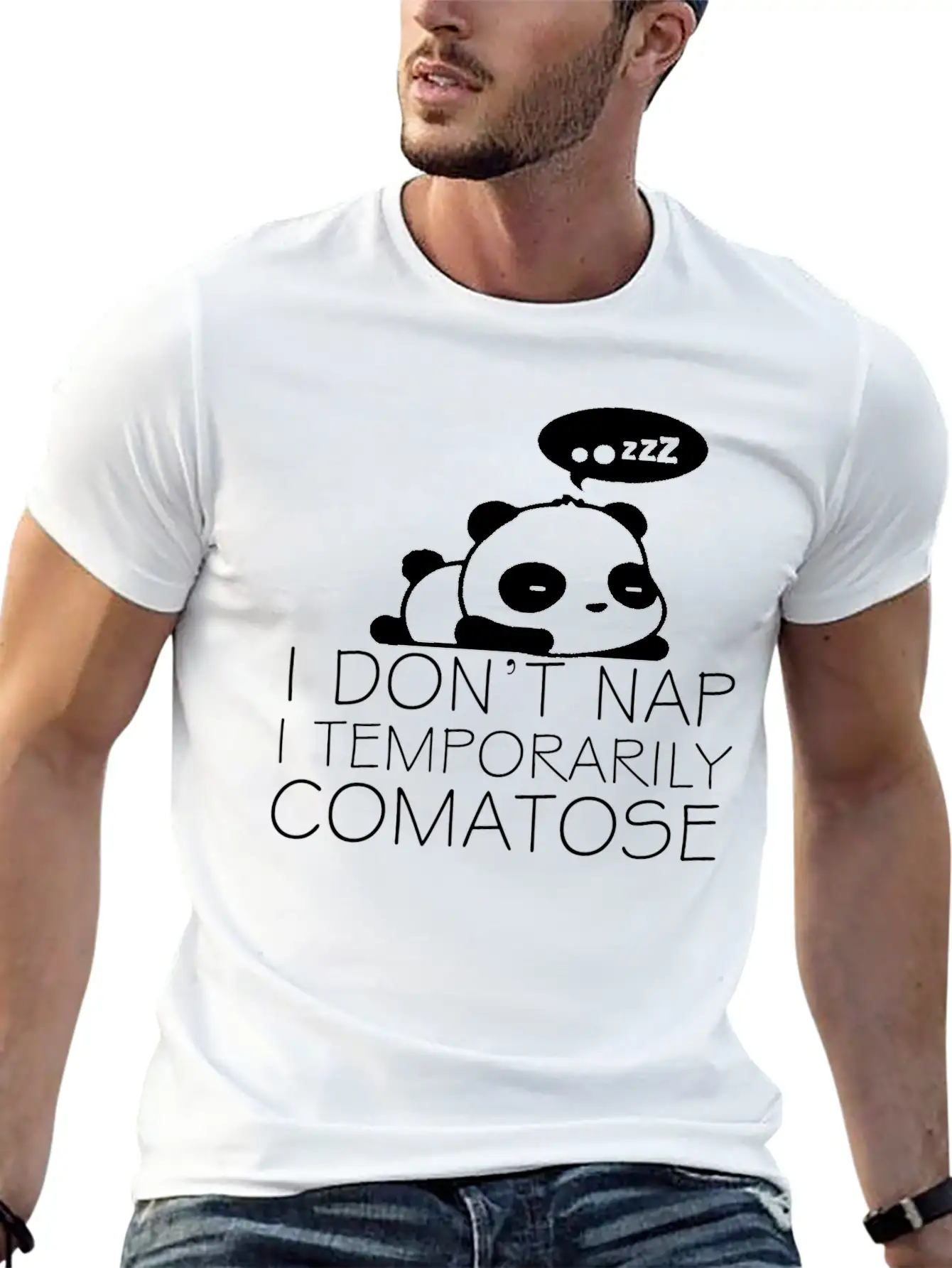 Sleeping Panda Stylish Everyday T-Shirt – Unisex Basic Cotton Tee