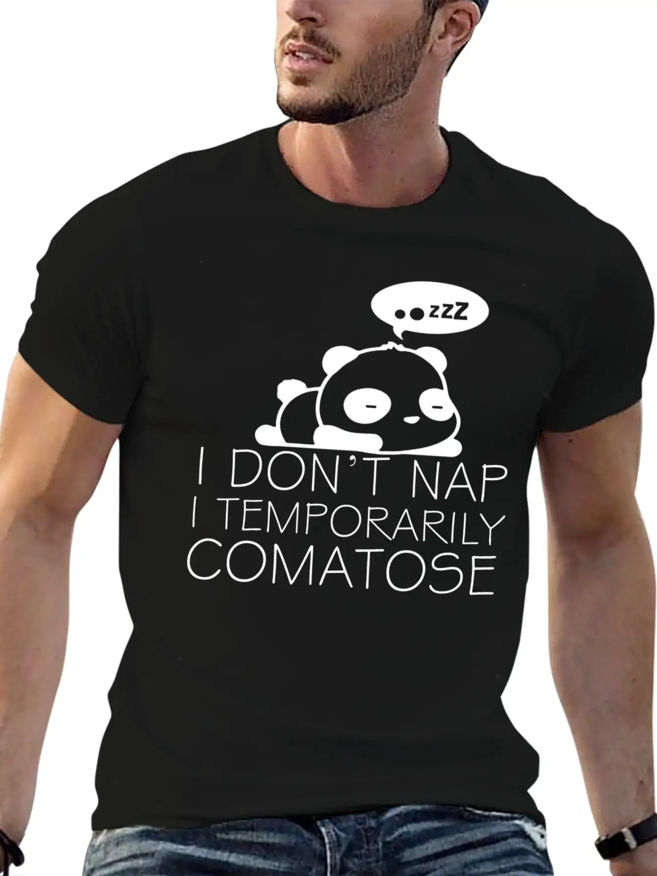 Sleeping Panda Stylish Everyday T-Shirt – Unisex Basic Cotton Tee