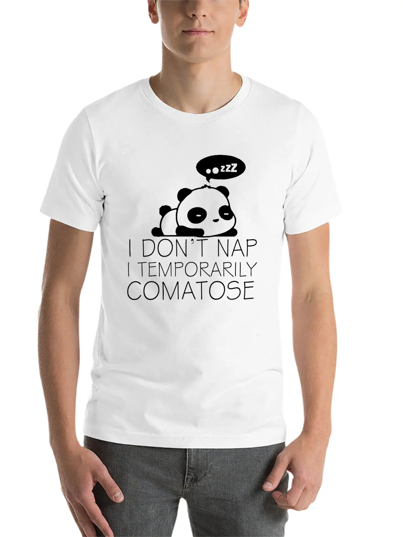Sleeping Panda Stylish Everyday T-Shirt – Unisex Basic Cotton Tee