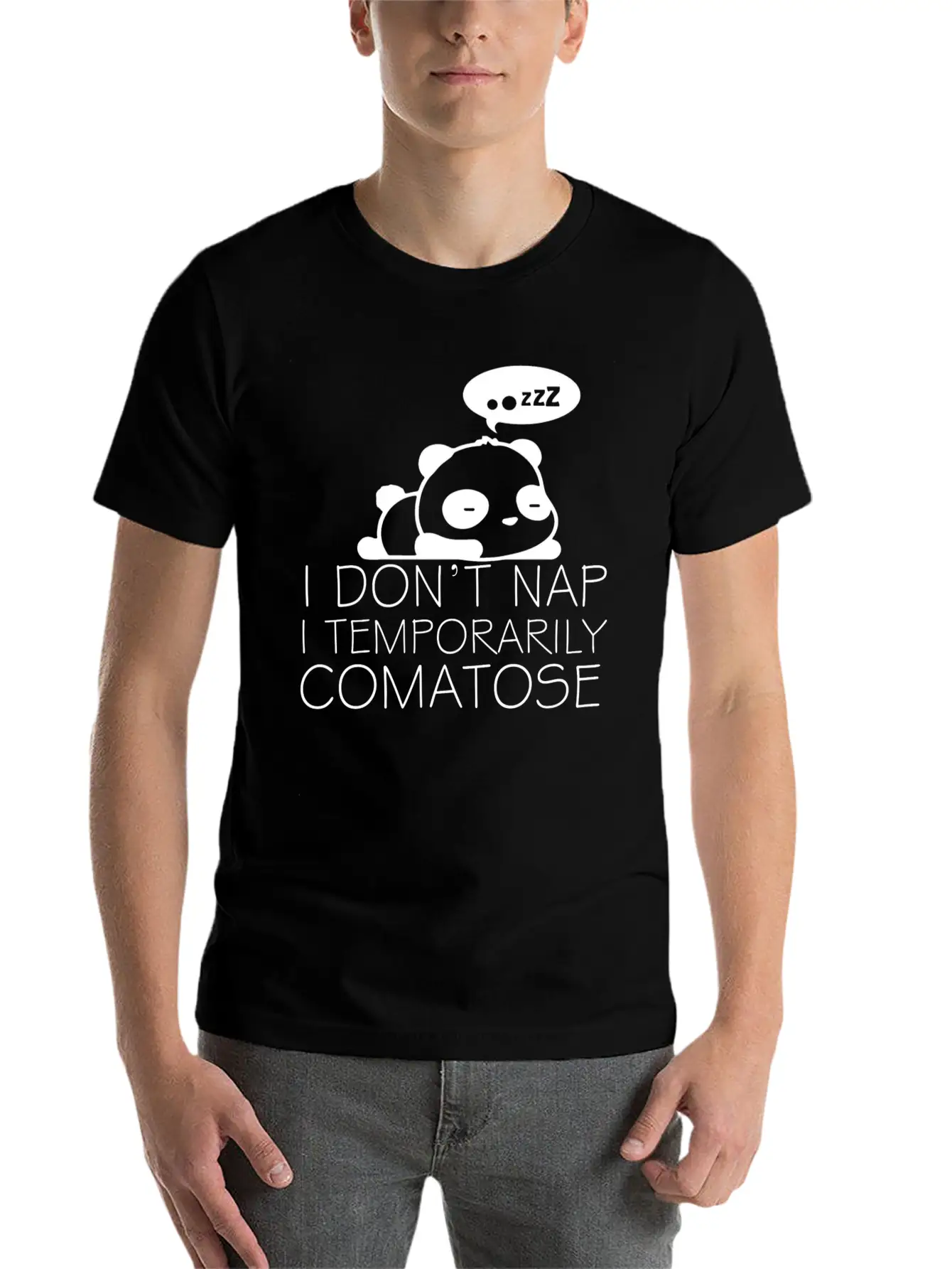 Sleeping Panda Stylish Everyday T-Shirt – Unisex Basic Cotton Tee