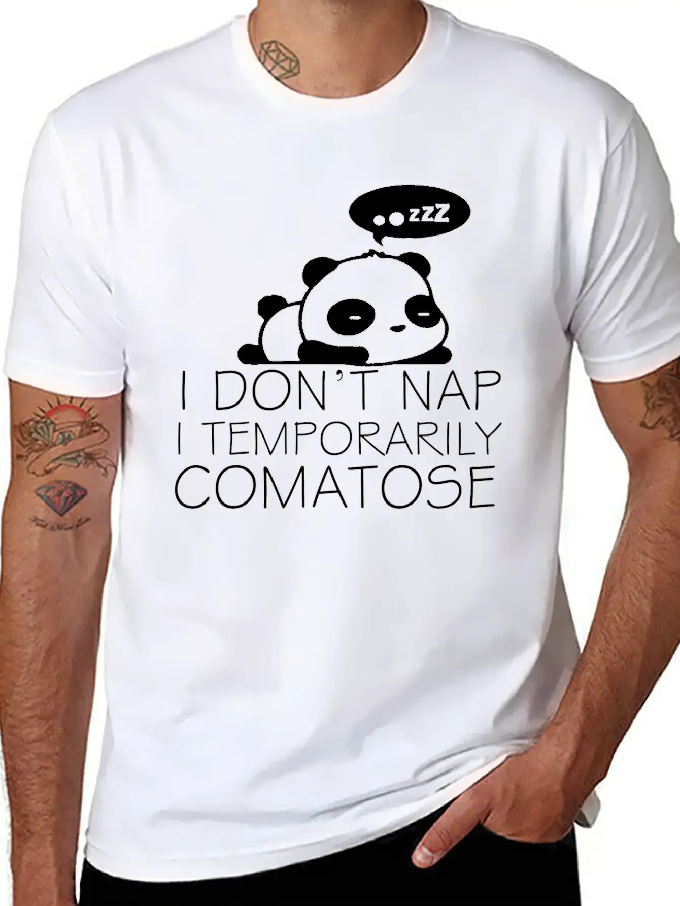 Sleeping Panda Stylish Everyday T-Shirt – Unisex Basic Cotton Tee