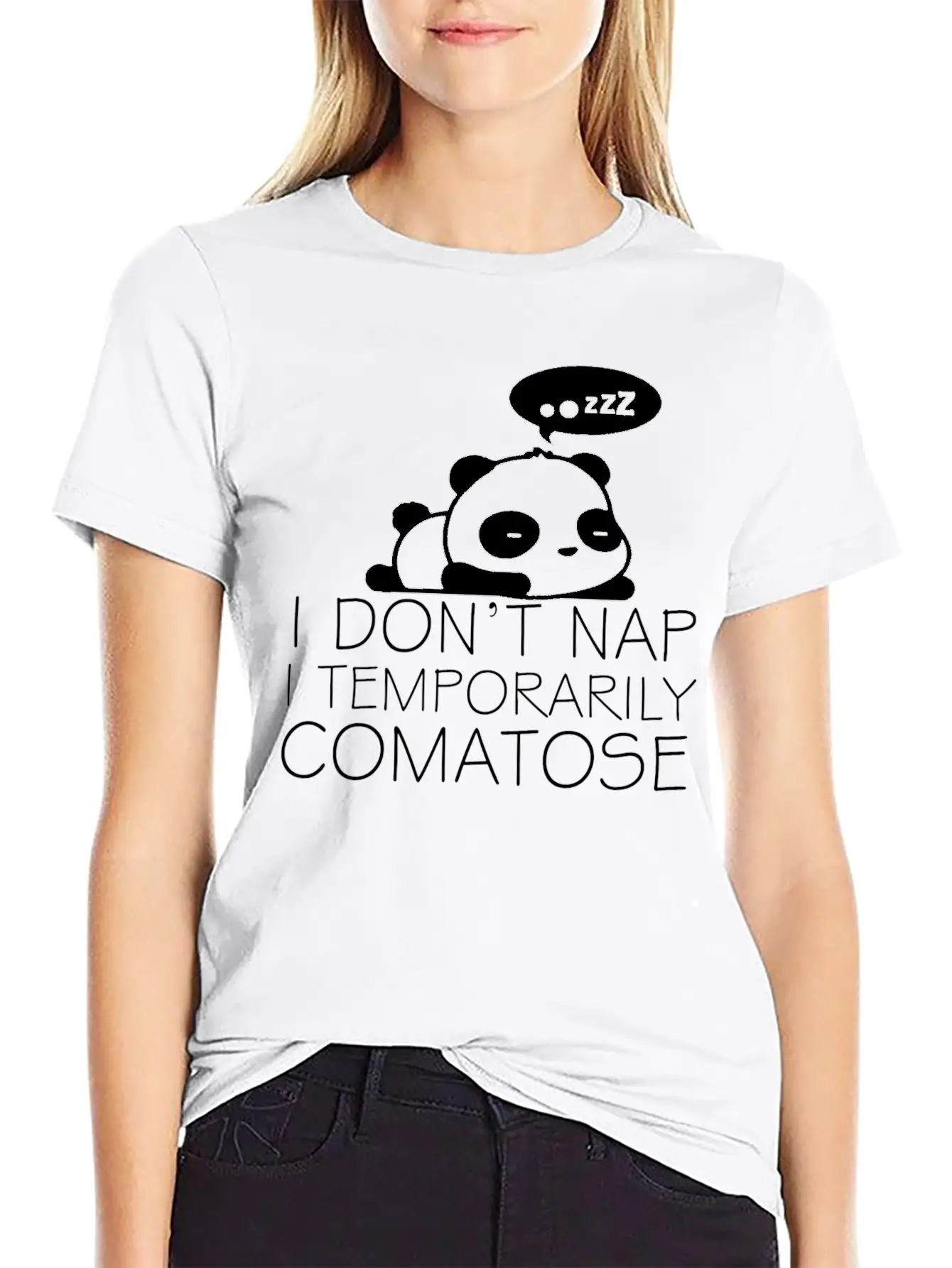 Sleeping Panda Stylish Everyday T-Shirt – Unisex Basic Cotton Tee