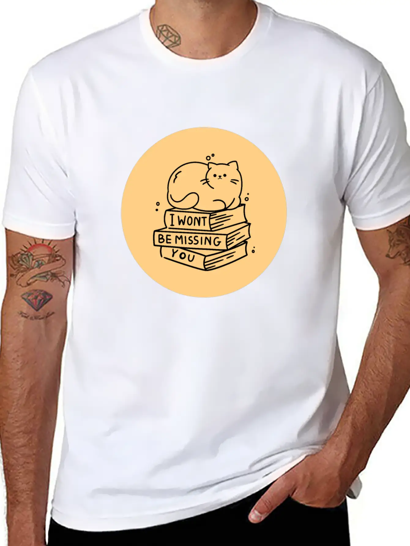 Sleepy Paw Cat Minimal T-shirts Stylish Everyday T-Shirt – Unisex Basic Cotton Tee