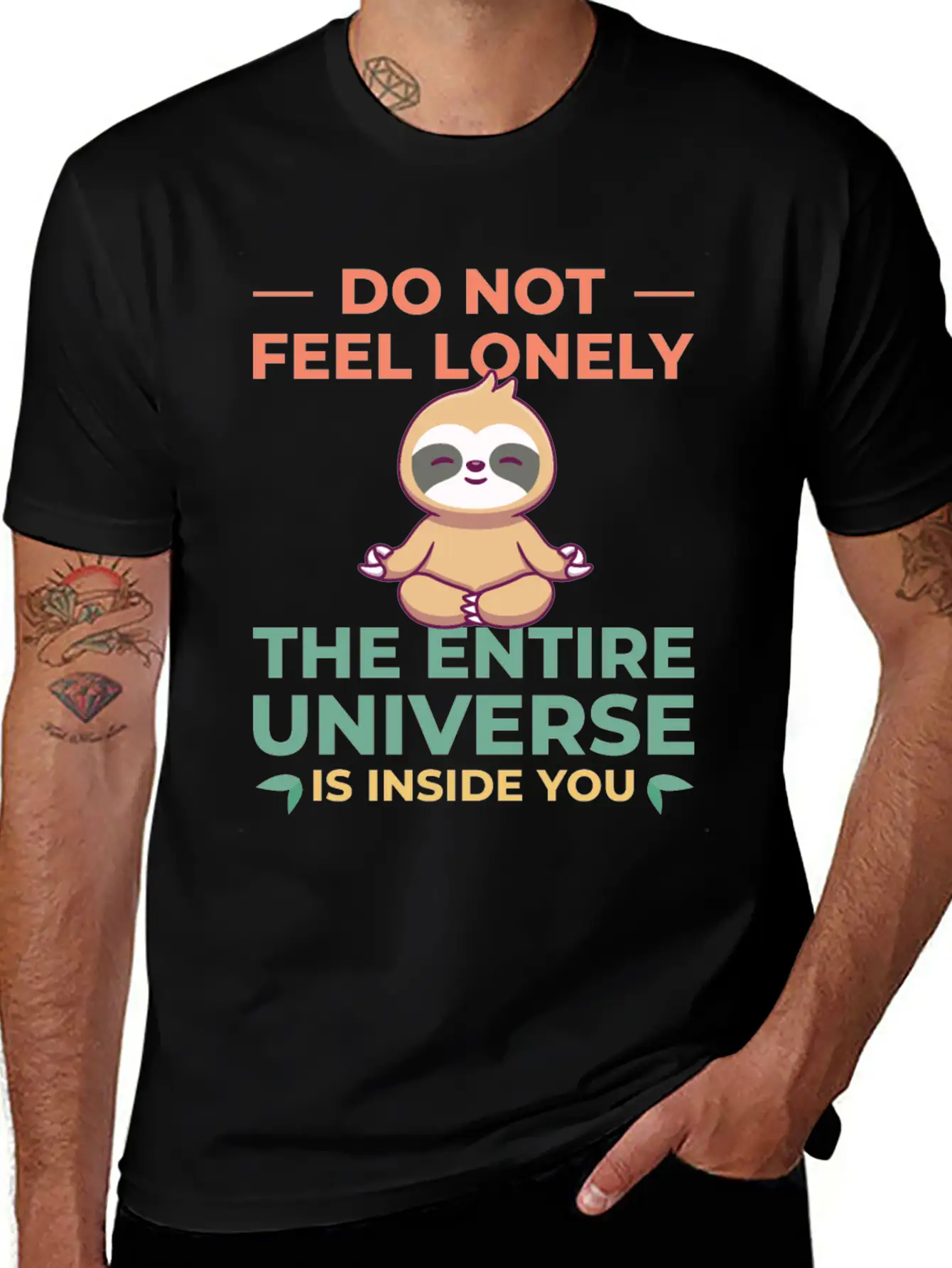 Sloth Sloths, Universe Unisex Short Sleeve Soft Cotton T-Shirt – Casual Everyday Wear