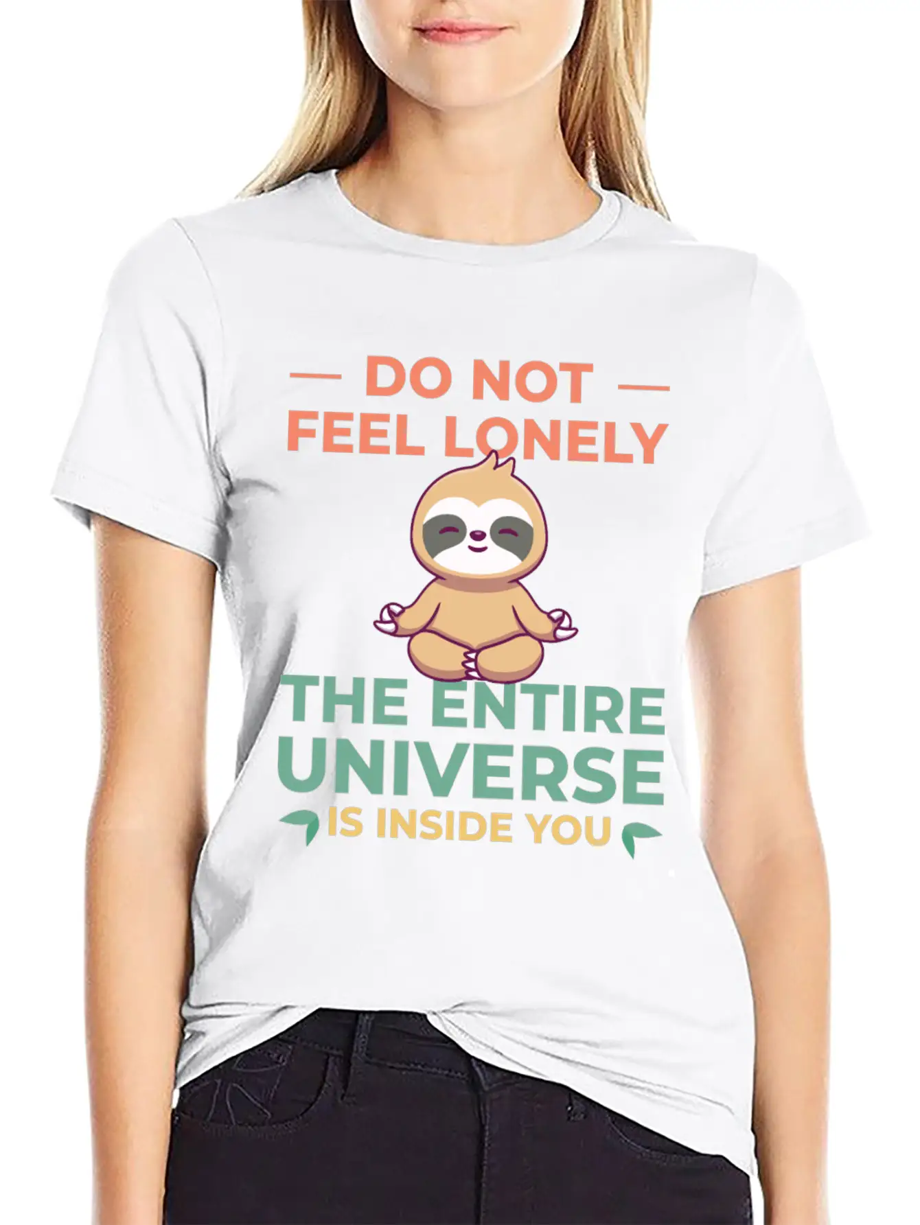 Sloth Sloths, Universe Unisex Short Sleeve Soft Cotton T-Shirt – Casual Everyday Wear