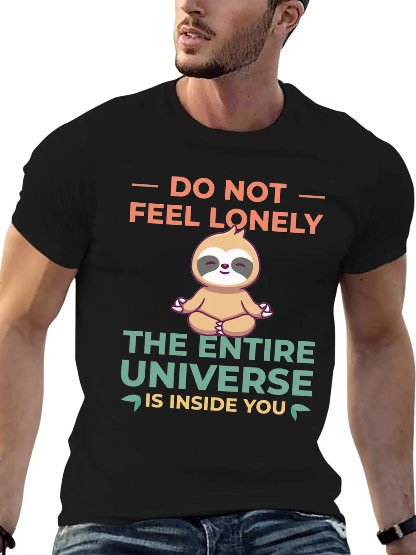 Sloth Sloths, Universe Unisex Short Sleeve Soft Cotton T-Shirt – Casual Everyday Wear