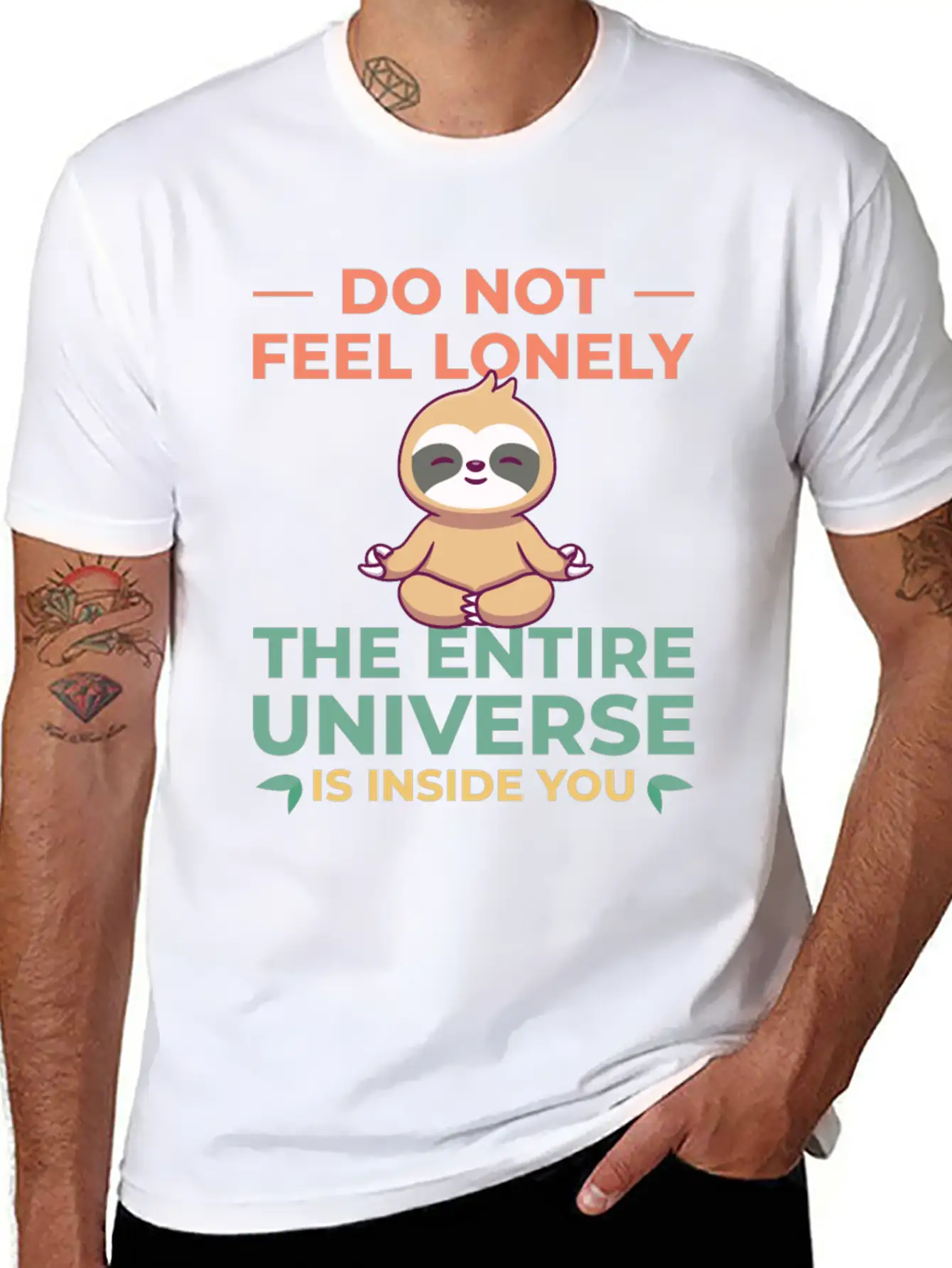 Sloth Sloths, Universe Unisex Short Sleeve Soft Cotton T-Shirt – Casual Everyday Wear