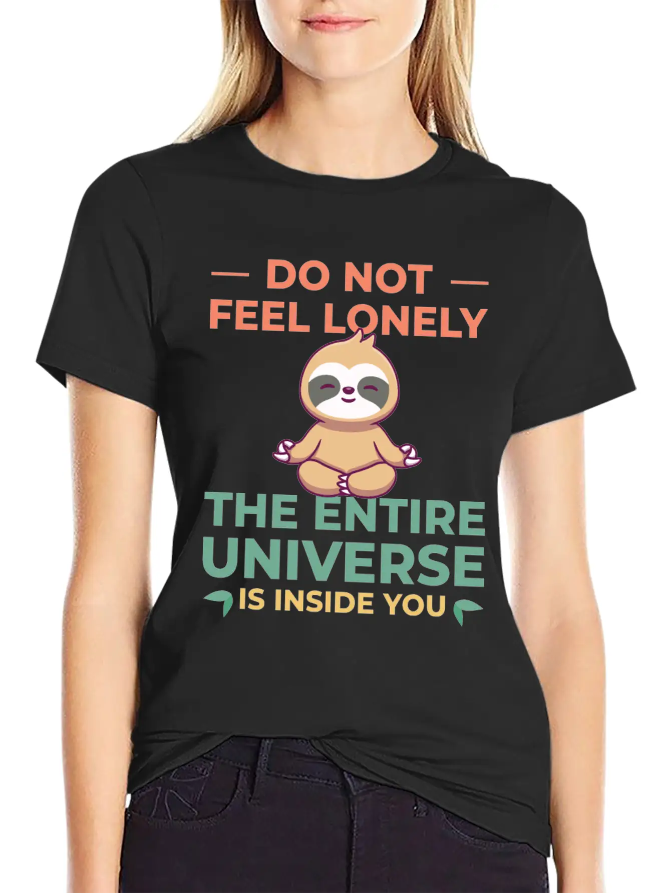 Sloth Sloths, Universe Unisex Short Sleeve Soft Cotton T-Shirt – Casual Everyday Wear