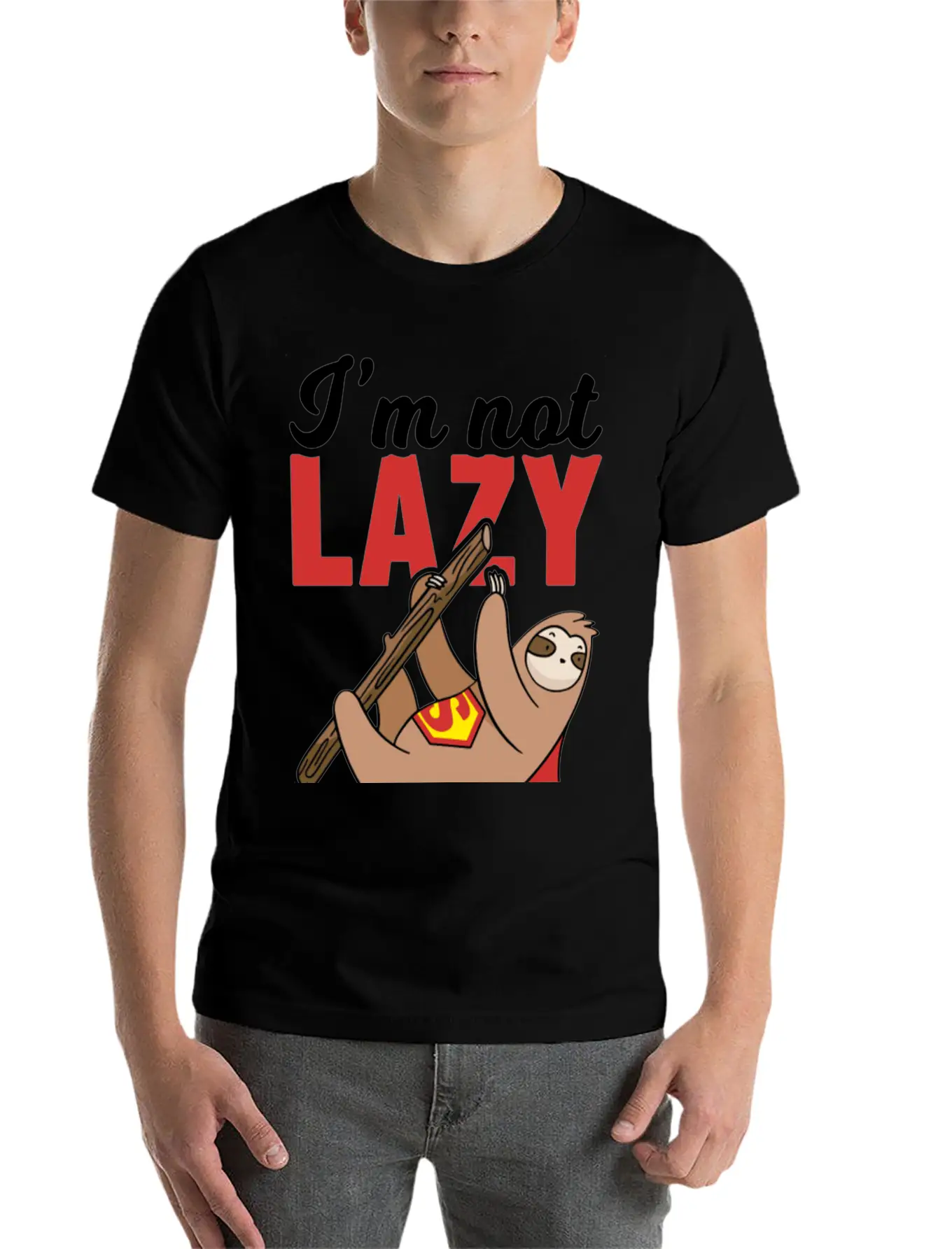 Sloth Super Lazy Super Hero Stylish Everyday T-Shirt – Unisex Basic Cotton Tee