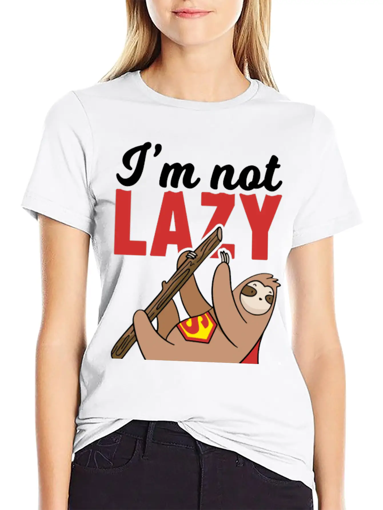 Sloth Super Lazy Super Hero Stylish Everyday T-Shirt – Unisex Basic Cotton Tee