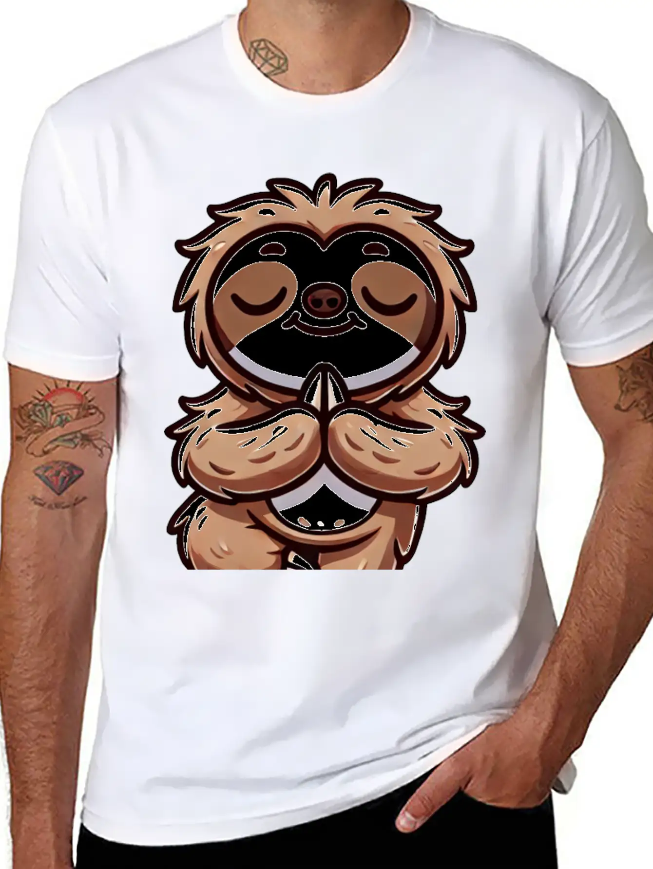 Sloth Yoga Meditation Autogenic Training Balance Timeless Short Sleeve Tee – Comfy And Minimalist Design