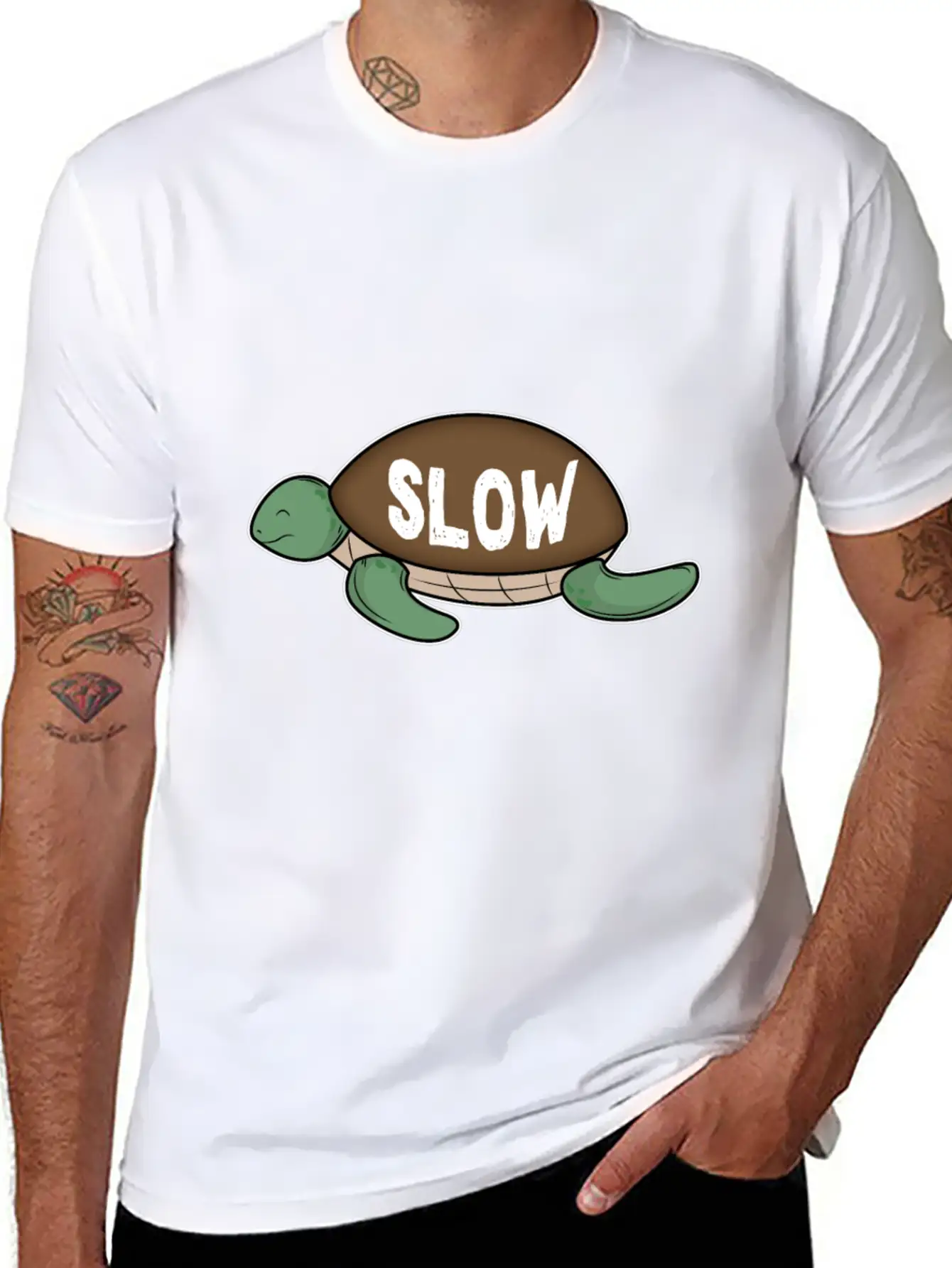 Slow Turtle Comfortable Minimalist Graphic Tee – Summer Style Essential