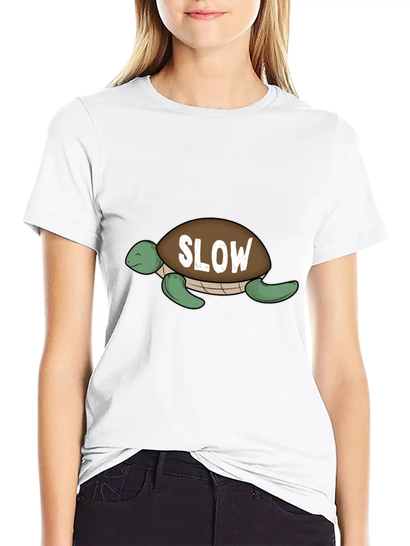 Slow Turtle Comfortable Minimalist Graphic Tee – Summer Style Essential