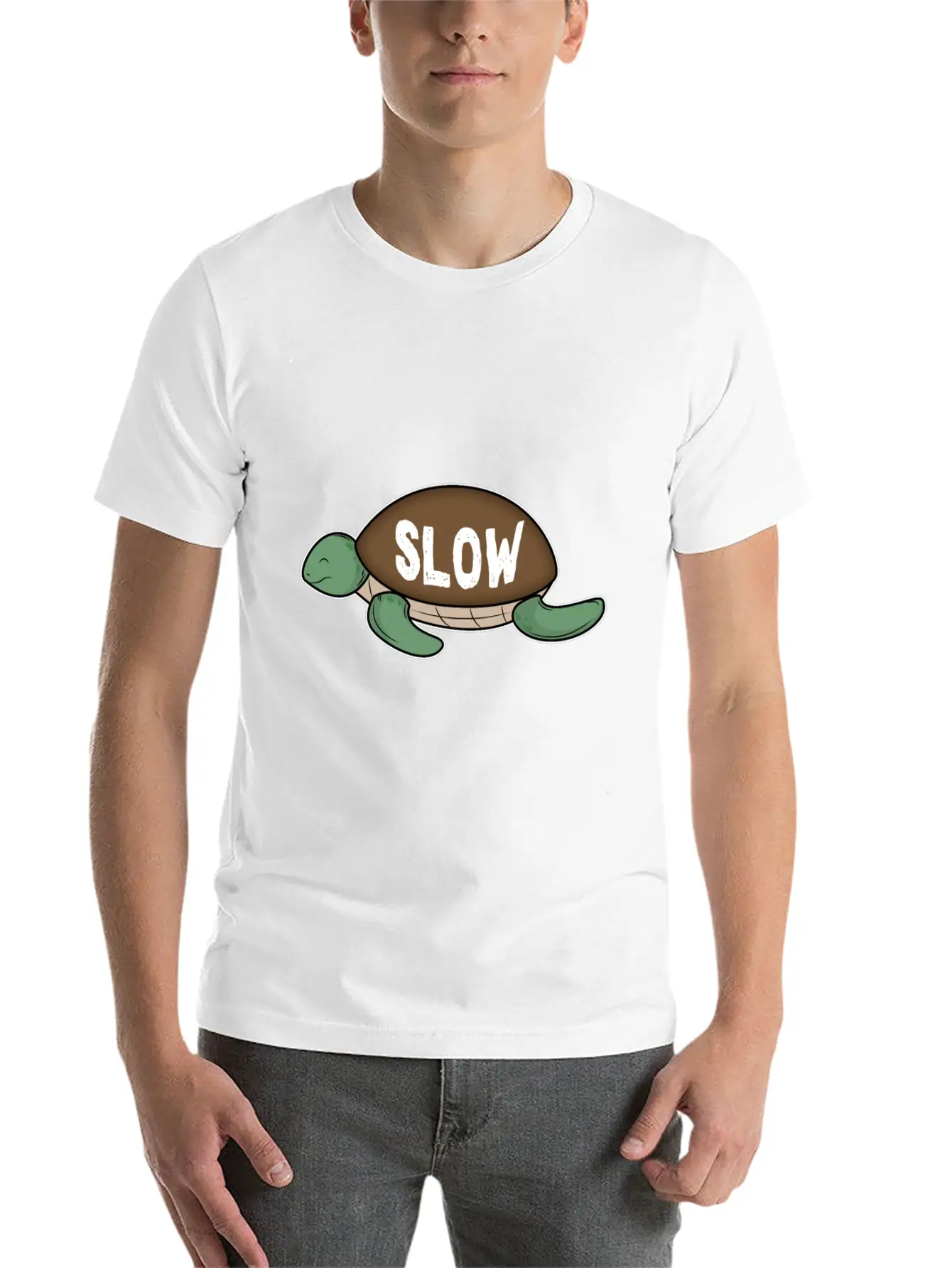 Slow Turtle Comfortable Minimalist Graphic Tee – Summer Style Essential