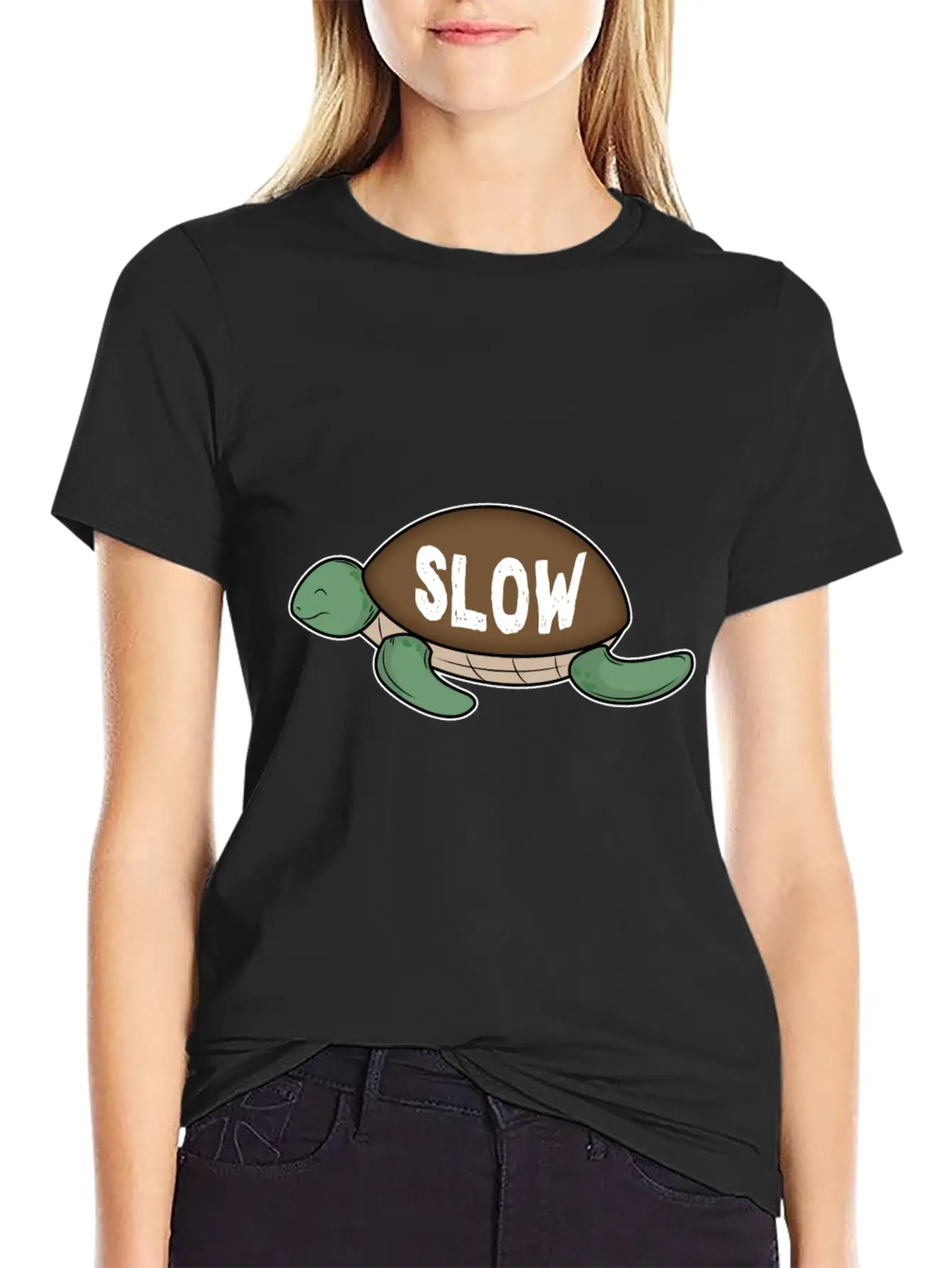 Slow Turtle Comfortable Minimalist Graphic Tee – Summer Style Essential