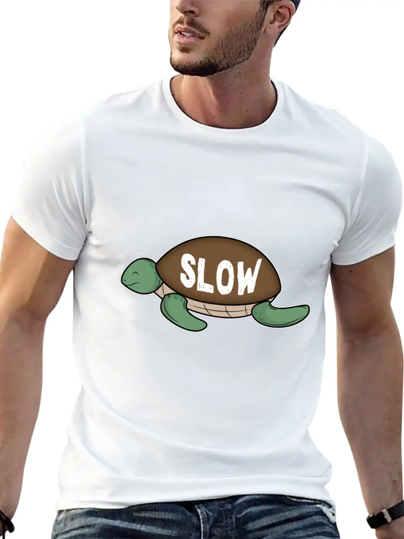 Slow Turtle Comfortable Minimalist Graphic Tee – Summer Style Essential