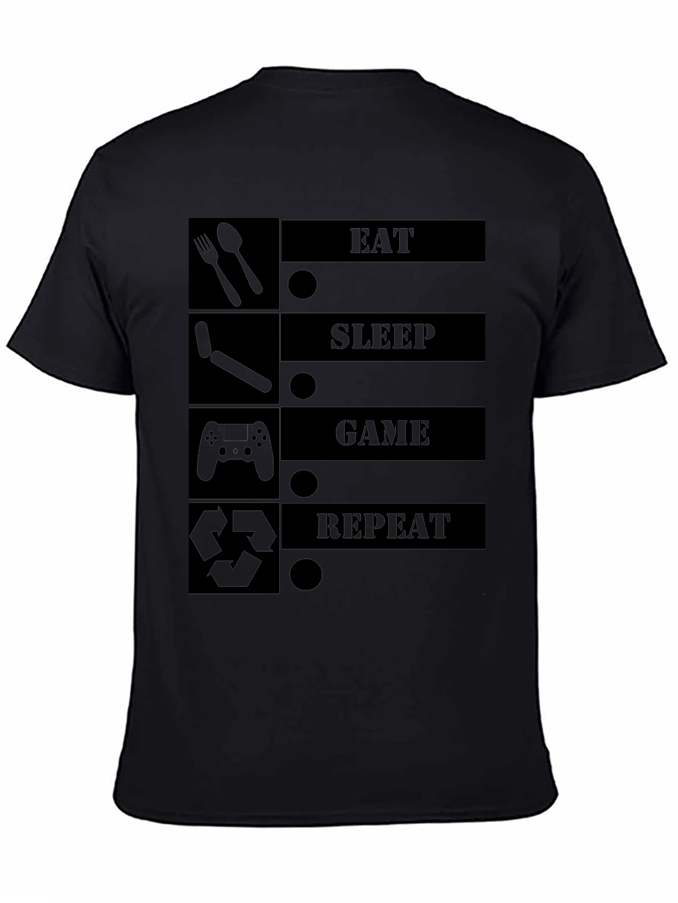 Eat Sleep Game Repeat Graphic T-Shirt