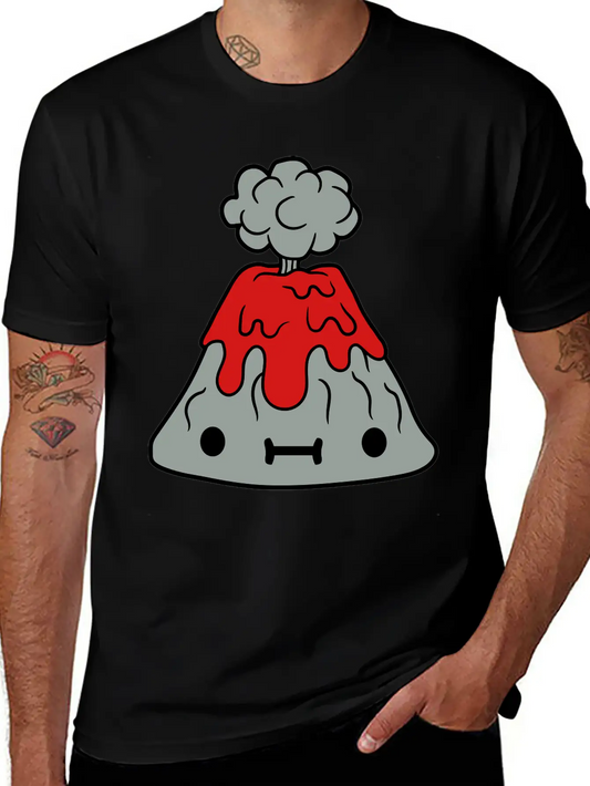 Small Sweet Volcano With Face Comfortable Minimalist Graphic Tee – Summer Style Essential