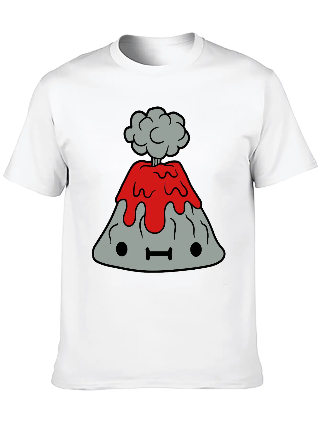 Small Sweet Volcano With Face Comfortable Minimalist Graphic Tee – Summer Style Essential