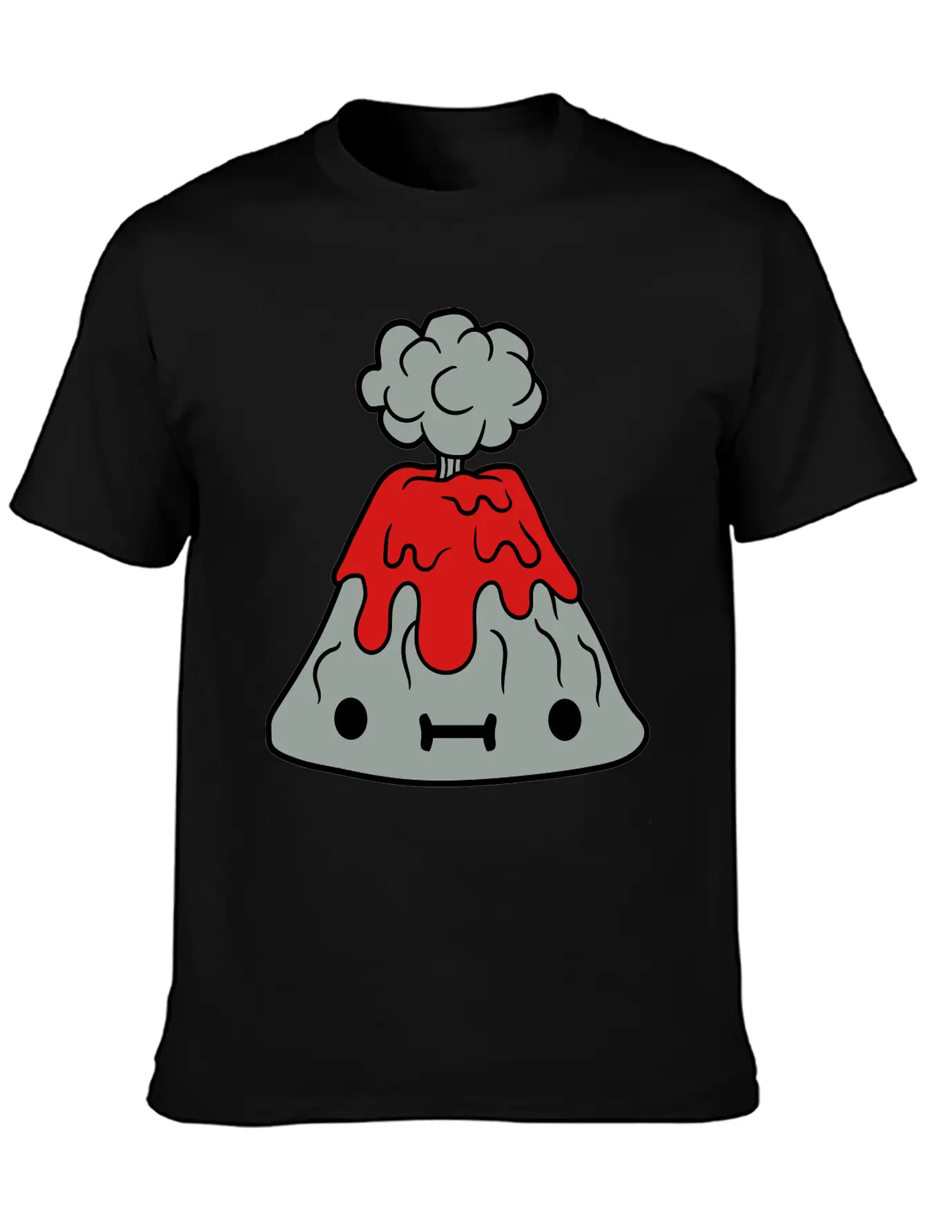 Small Sweet Volcano With Face Comfortable Minimalist Graphic Tee – Summer Style Essential