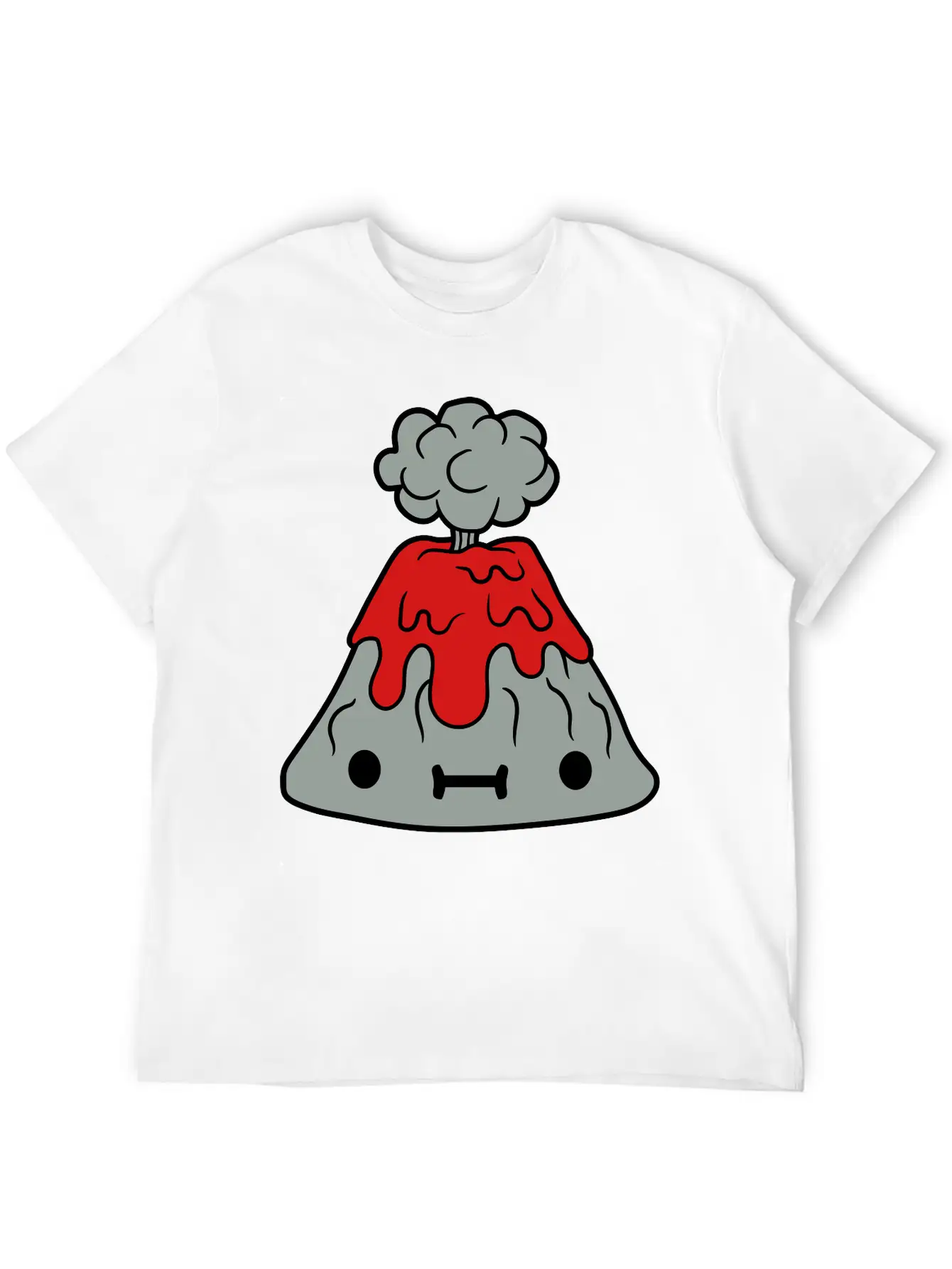 Small Sweet Volcano With Face Comfortable Minimalist Graphic Tee – Summer Style Essential