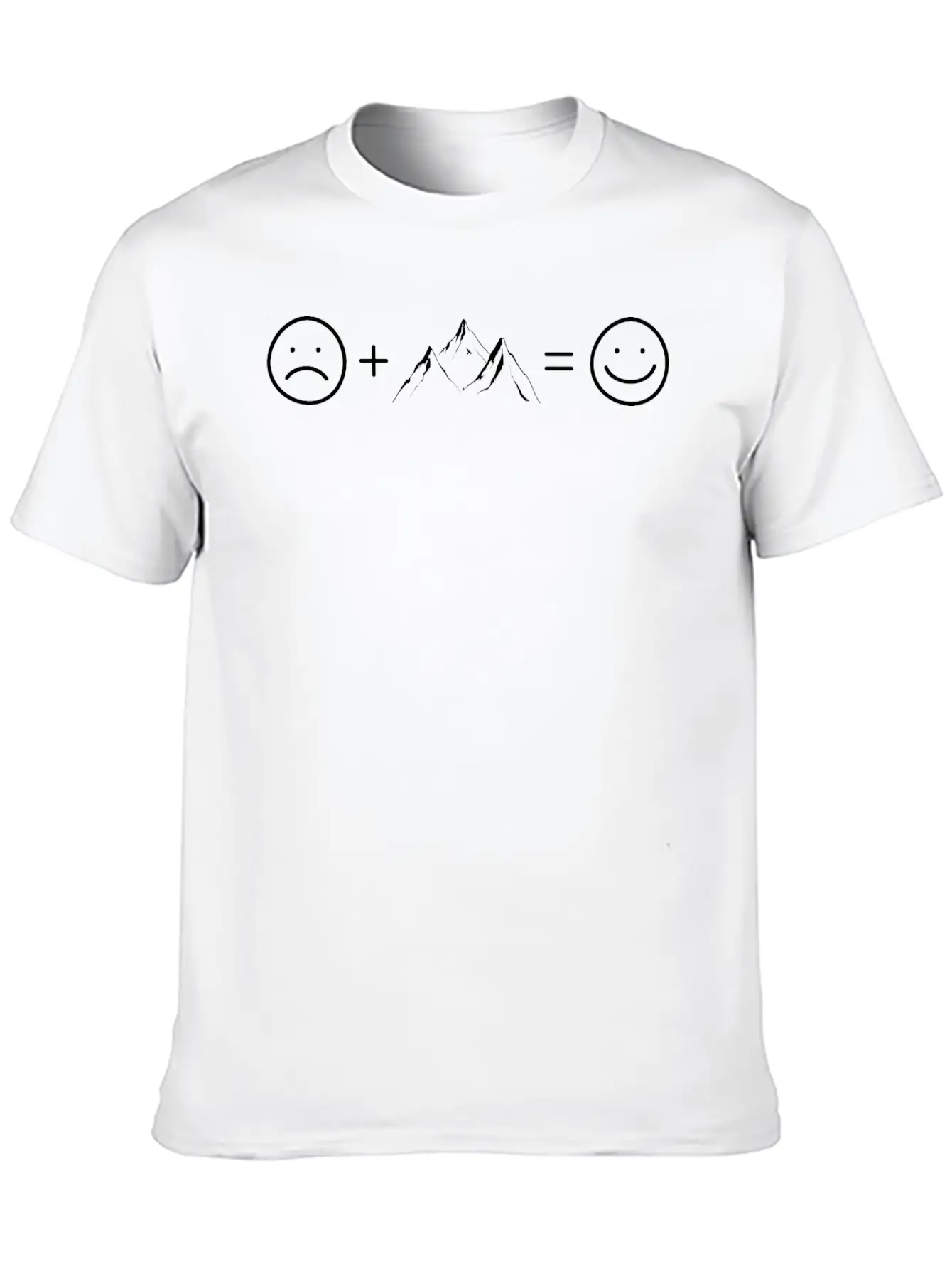 Smile Face And Mountain - (B) Stylish Everyday T-Shirt – Unisex Basic Cotton Tee