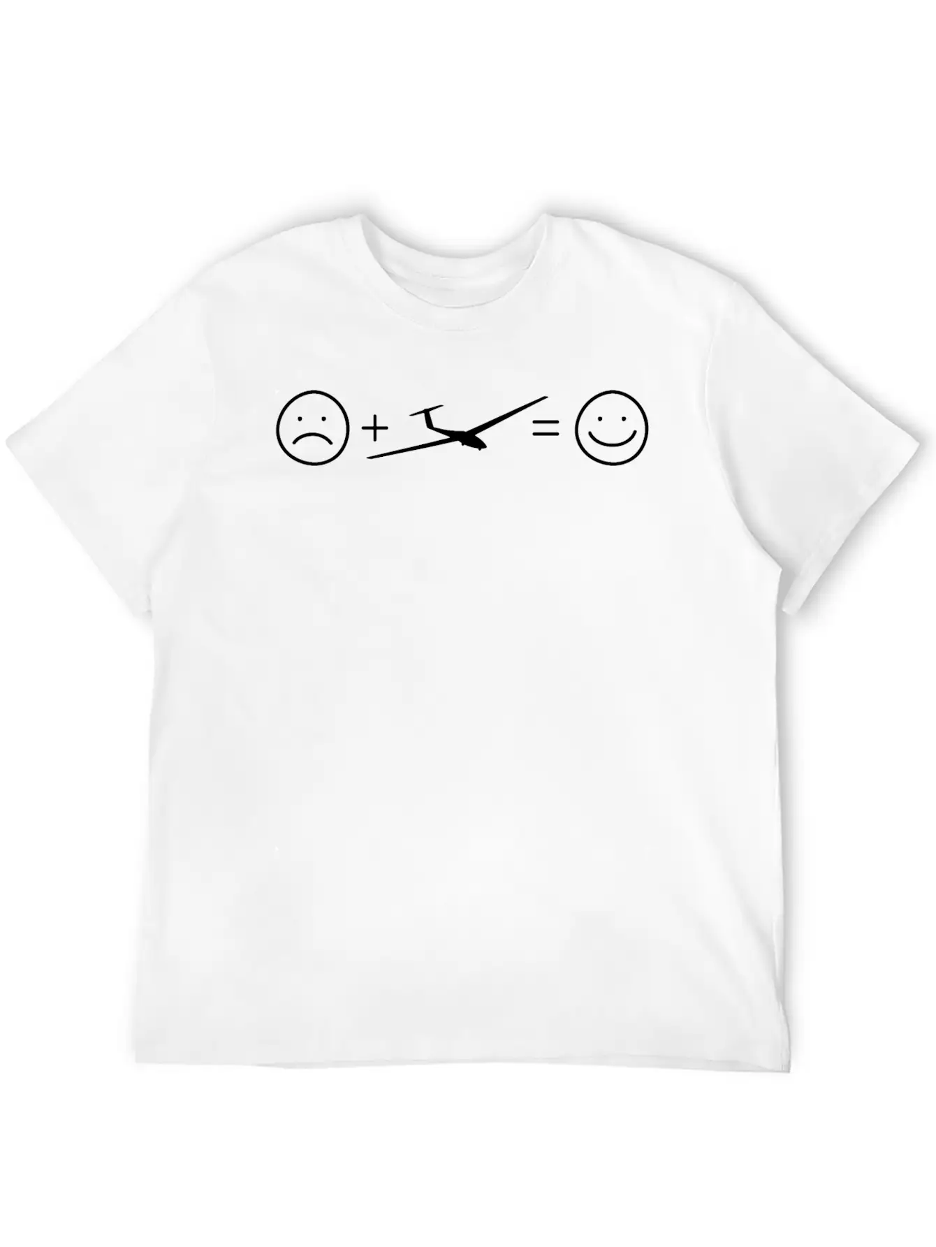 Smile Face And Sailplane - (B) Unisex Short Sleeve Soft Cotton T-Shirt – Casual Everyday Wear