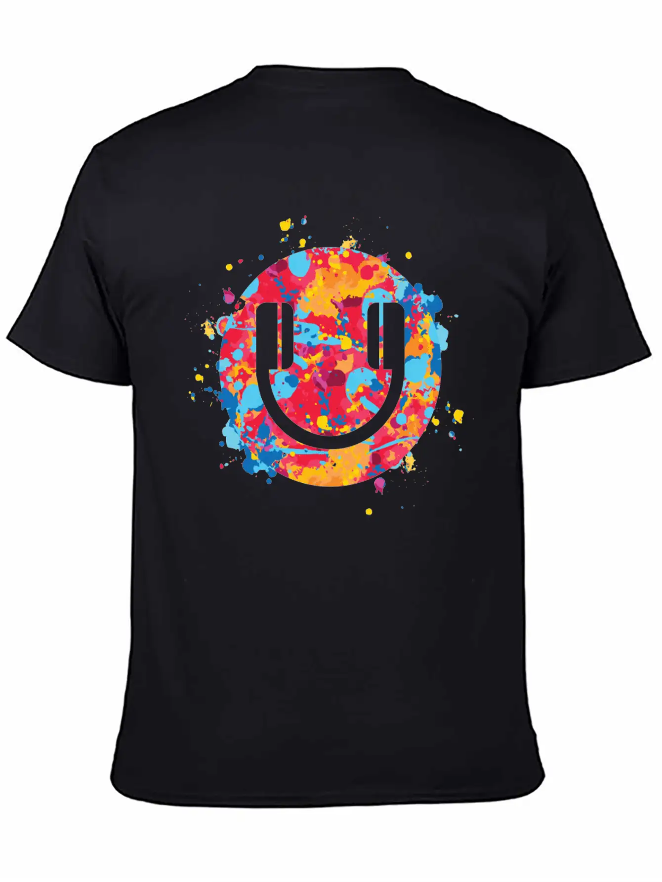 Smile Headphones Festival EDM Dj Music Techno Rave Unisex Short Sleeve Soft Cotton T-Shirt – Casual Everyday Wear