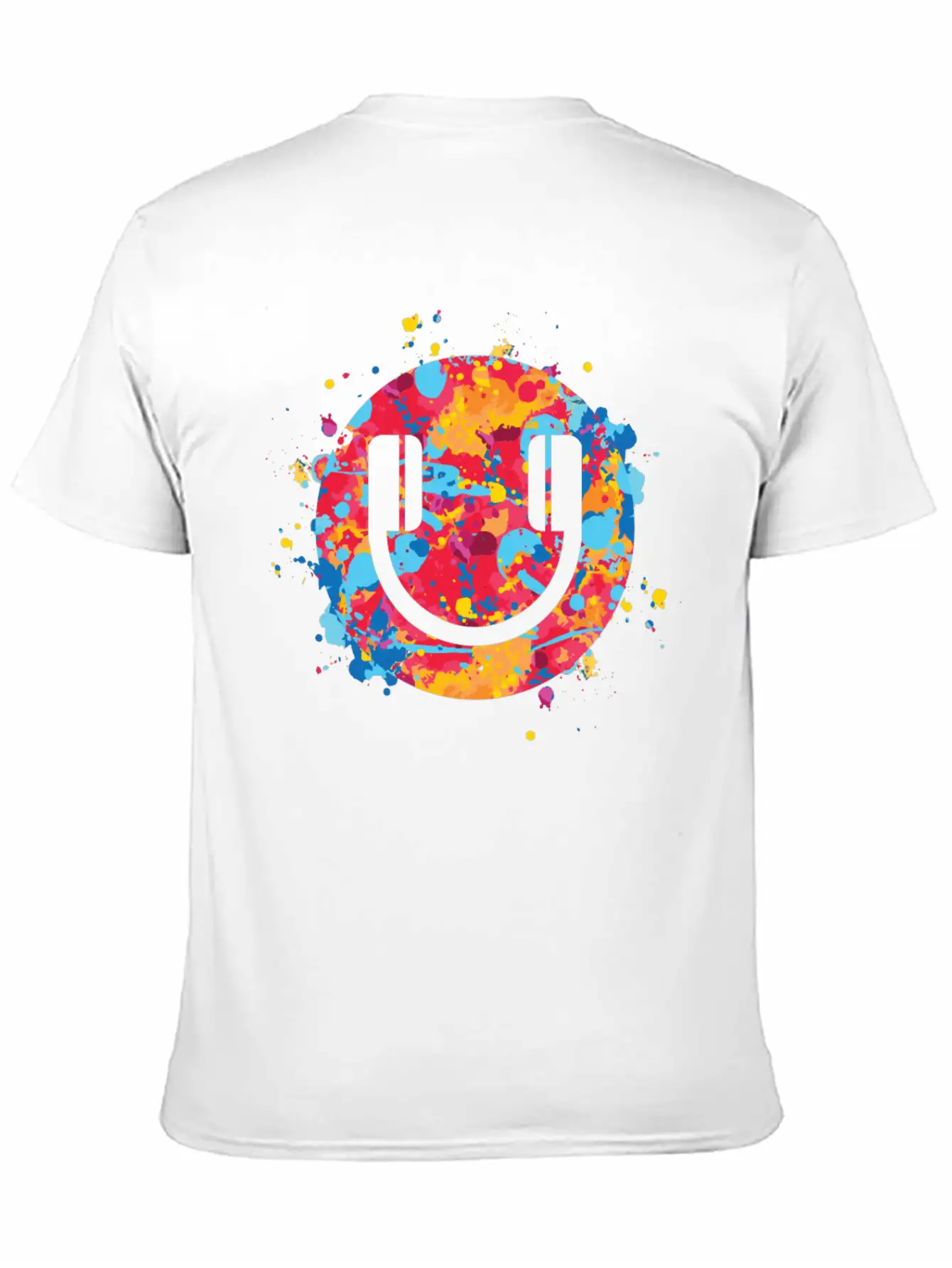 Smile Headphones Festival EDM Dj Music Techno Rave Unisex Short Sleeve Soft Cotton T-Shirt – Casual Everyday Wear