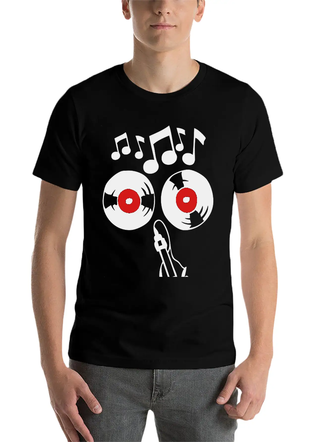 Smiley 33 Rpm Disc Music Note Key Soil Basic Graphic T-Shirt – Daily Comfort In Soft Cotton