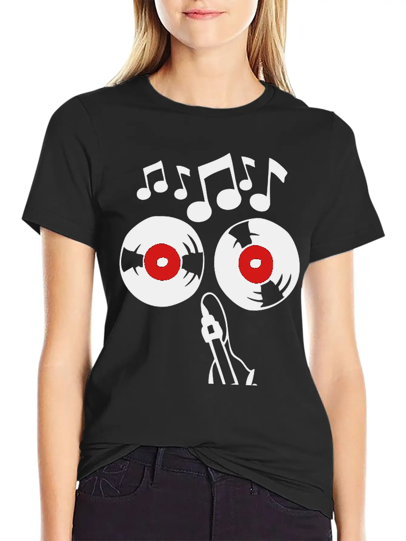 Smiley 33 Rpm Disc Music Note Key Soil Basic Graphic T-Shirt – Daily Comfort In Soft Cotton
